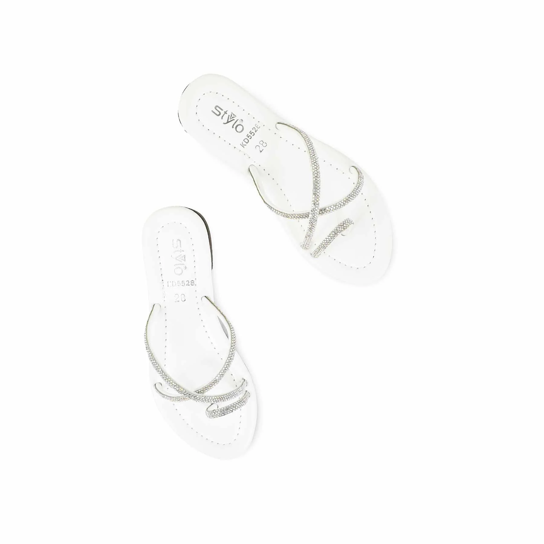 Girls White Casual Slipper KD5528 - Image 5