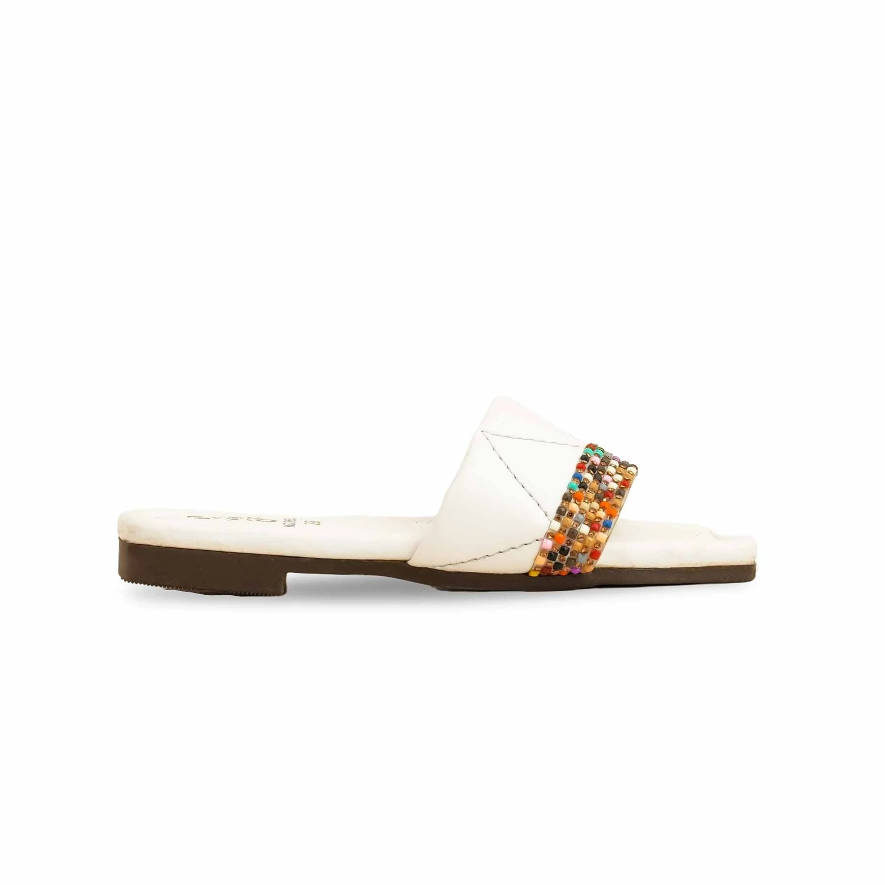 Girls White Casual Slipper KD5552 - Image 2