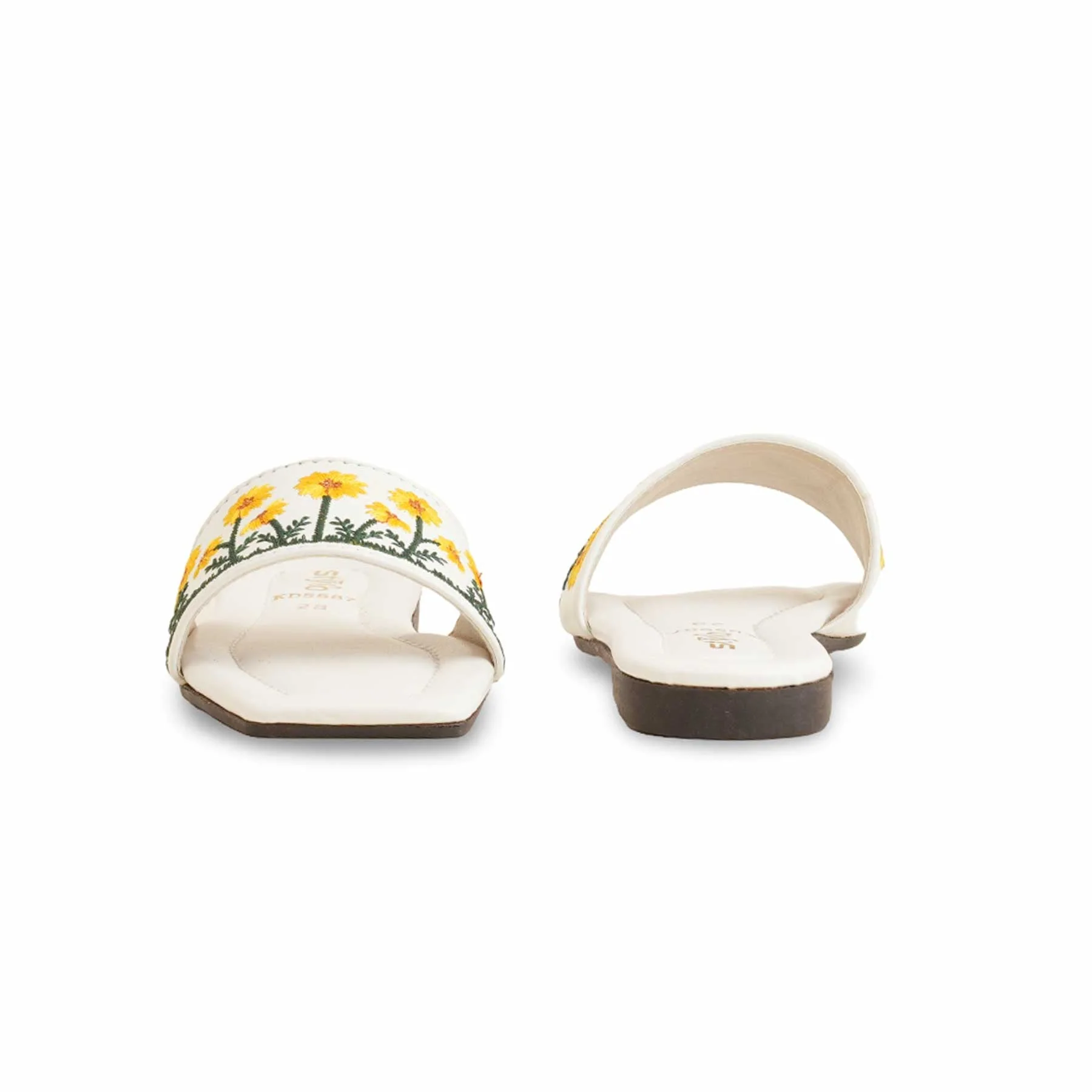 Girls White Casual Slipper KD5587 - Image 3