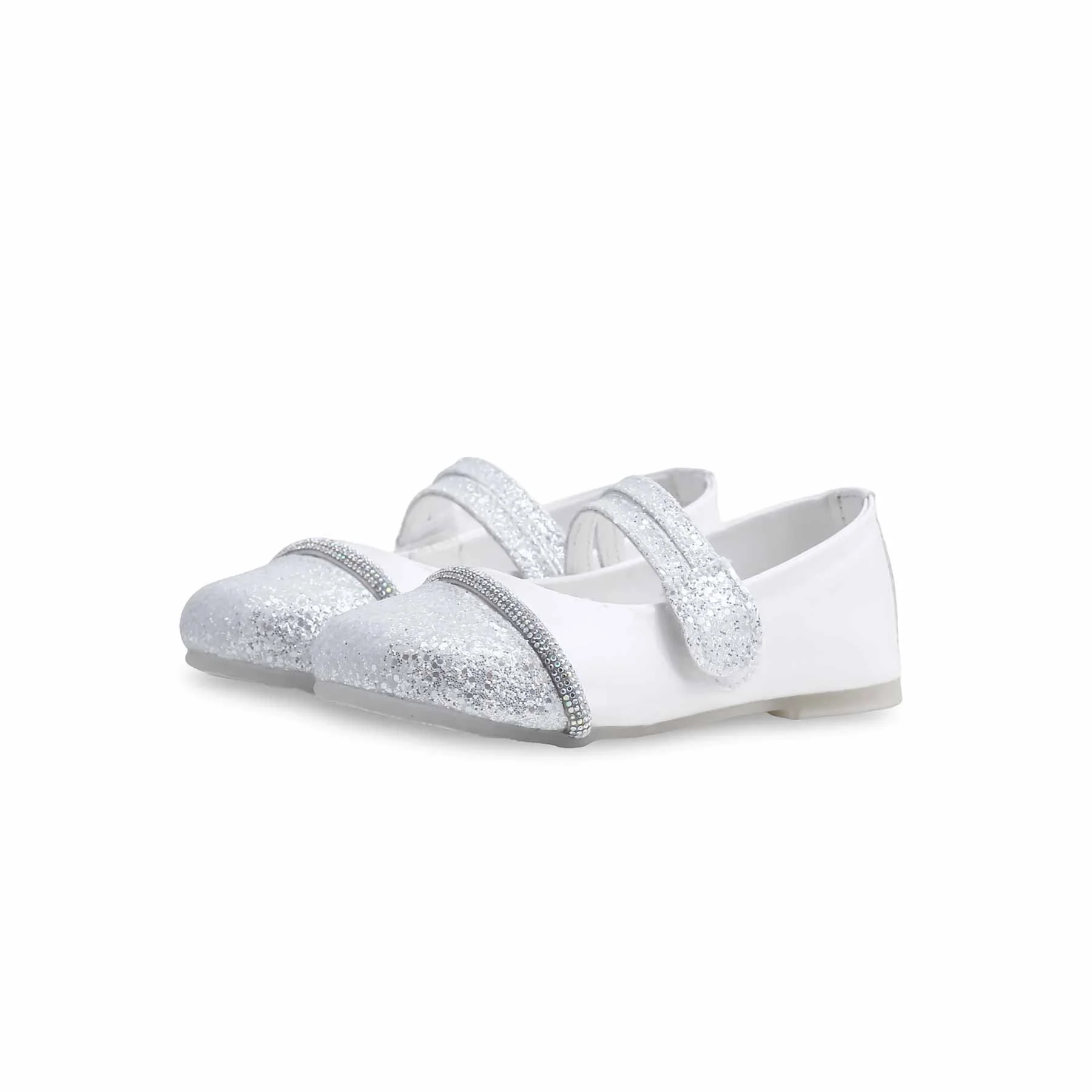 Girls White Fancy Pumps KD2274 - Image 3