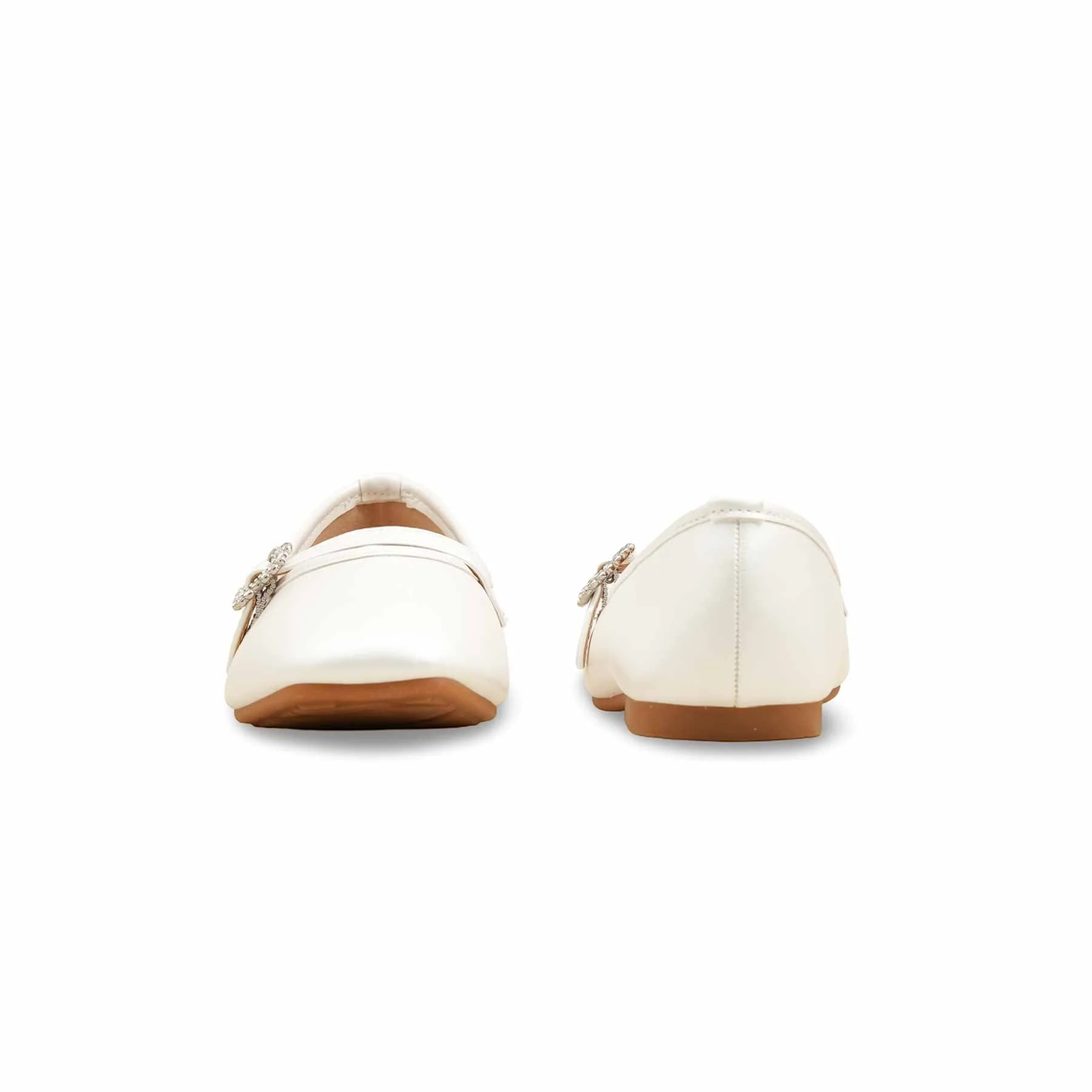 Girls White Fancy Pumps KD2468 - Image 4
