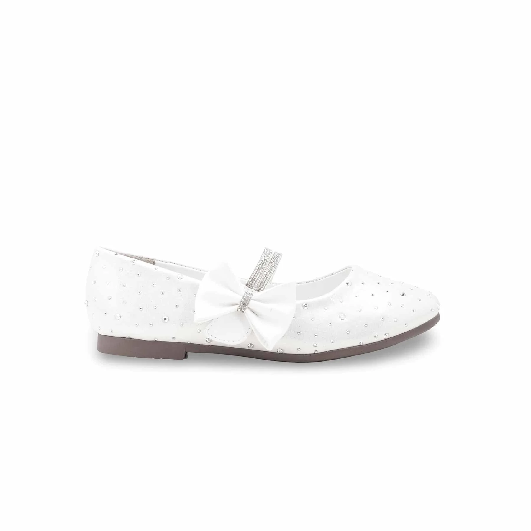 Girls White Fancy Pumps KD2622 - Image 2