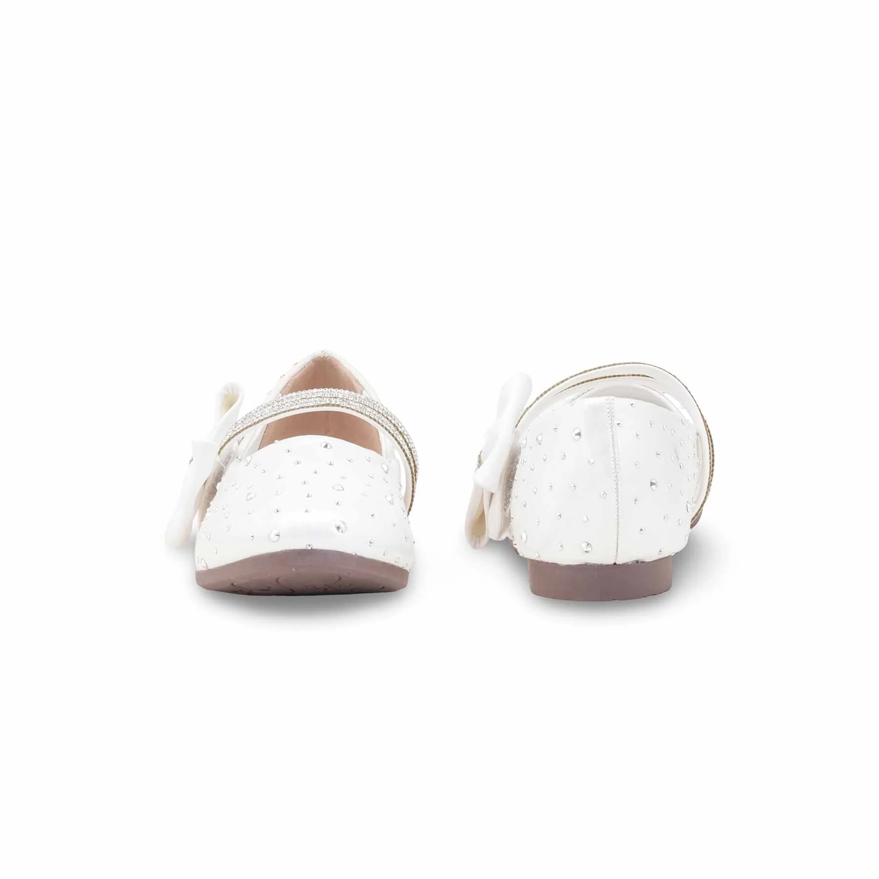 Girls White Fancy Pumps KD2622 - Image 4