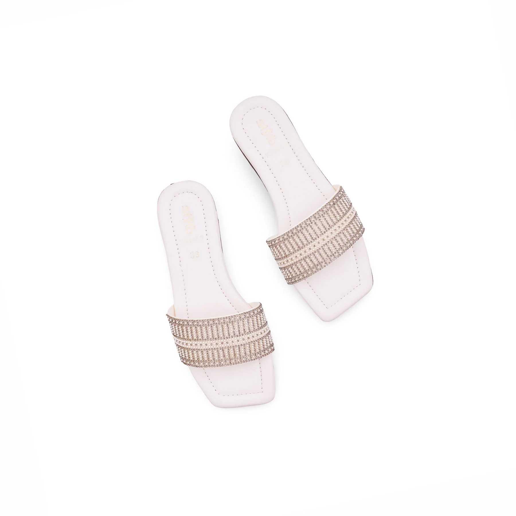 Girls White Fancy Slipper KD5909 - Image 5
