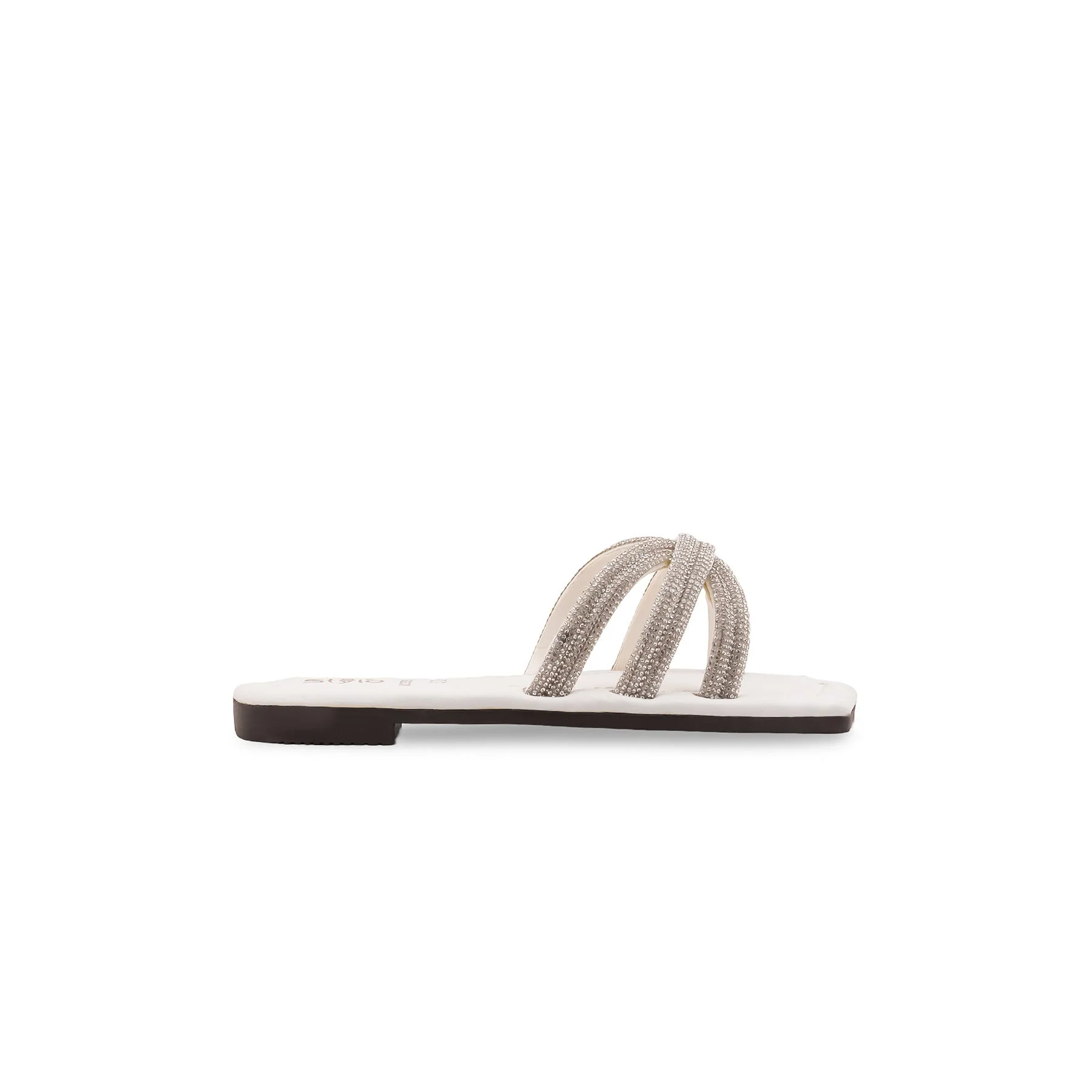 Girls White Fancy Slipper KD5924 - Image 2