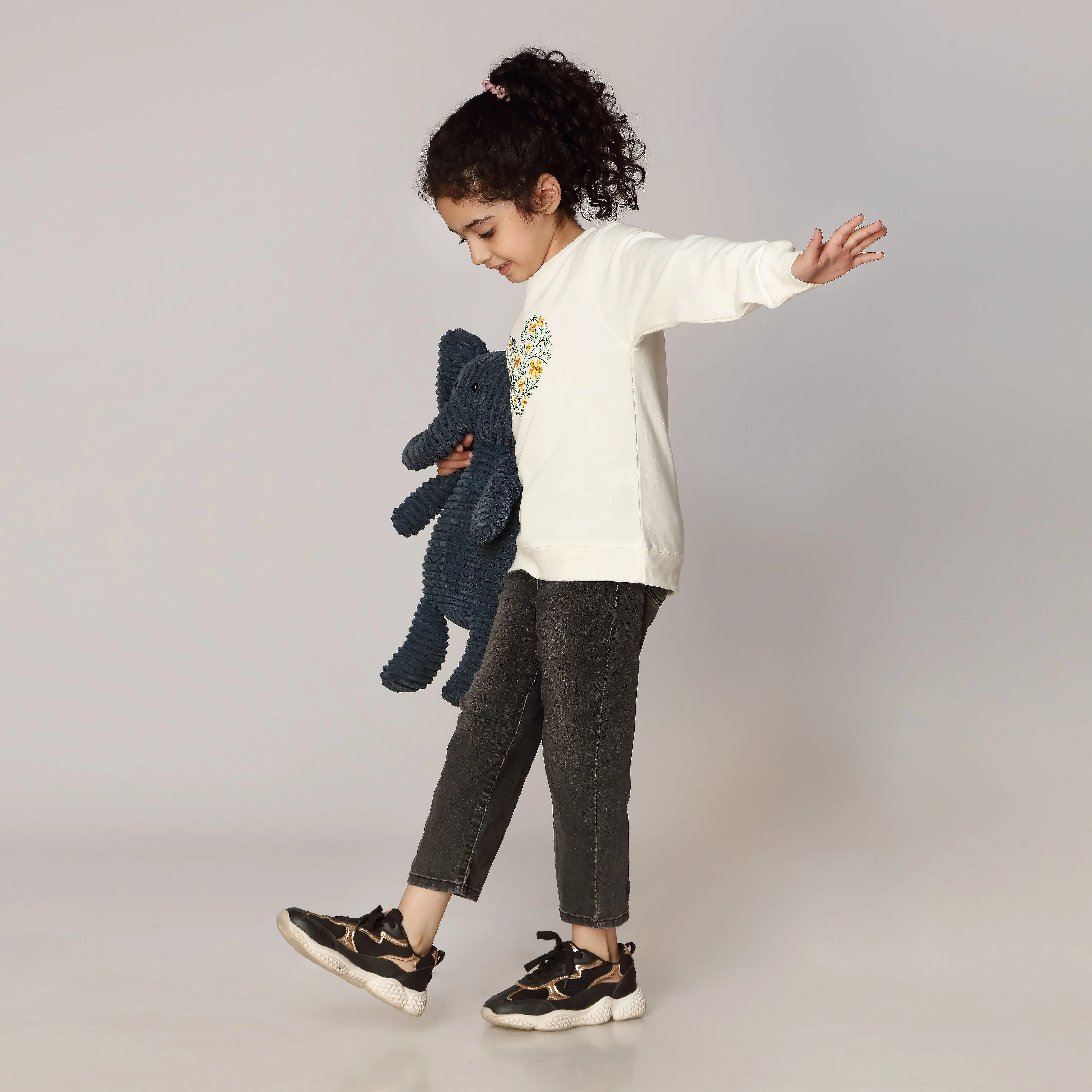 Girls White Fleece Sweat Shirt PW2853 - Image 2