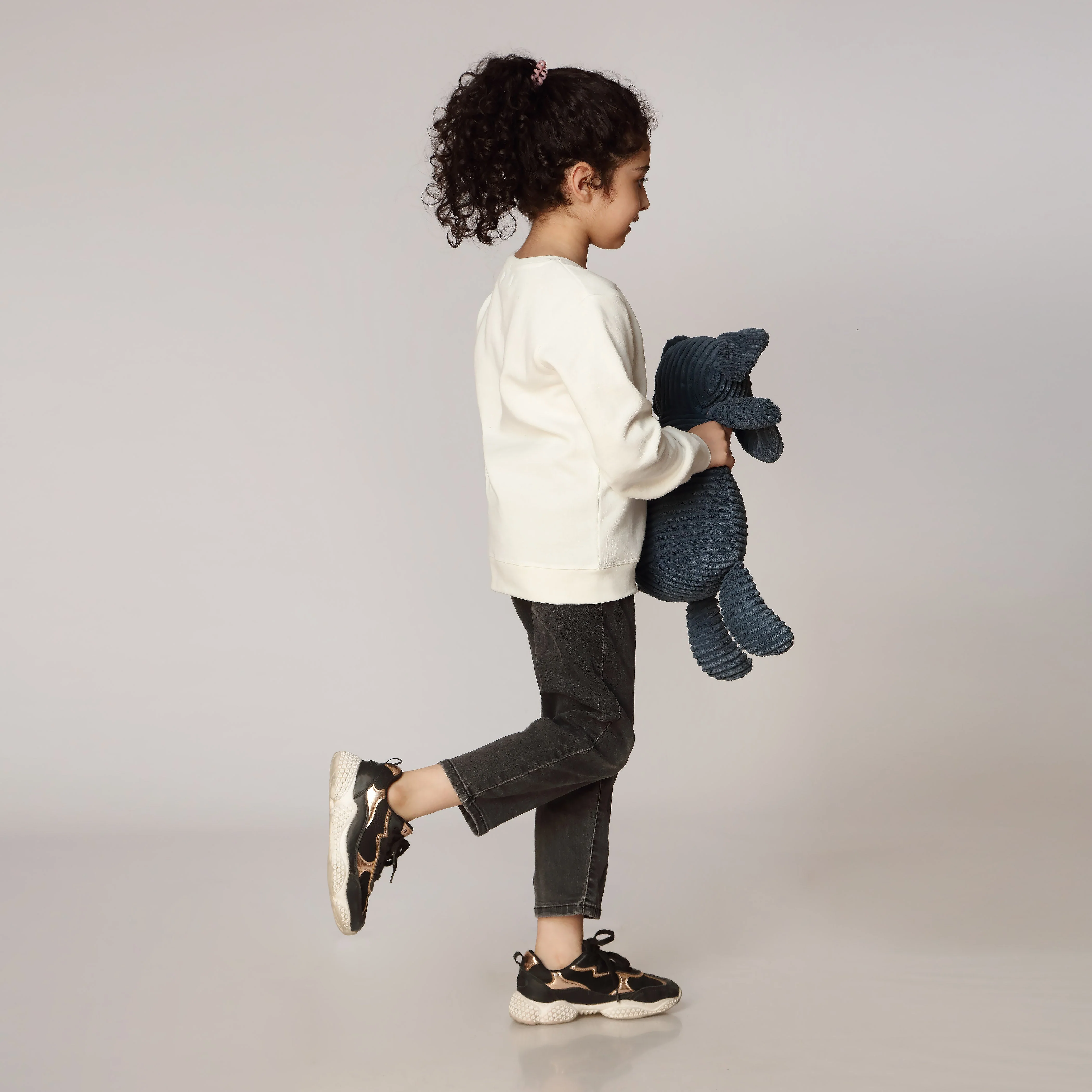 Girls White Fleece Sweat Shirt PW2853 - Image 3