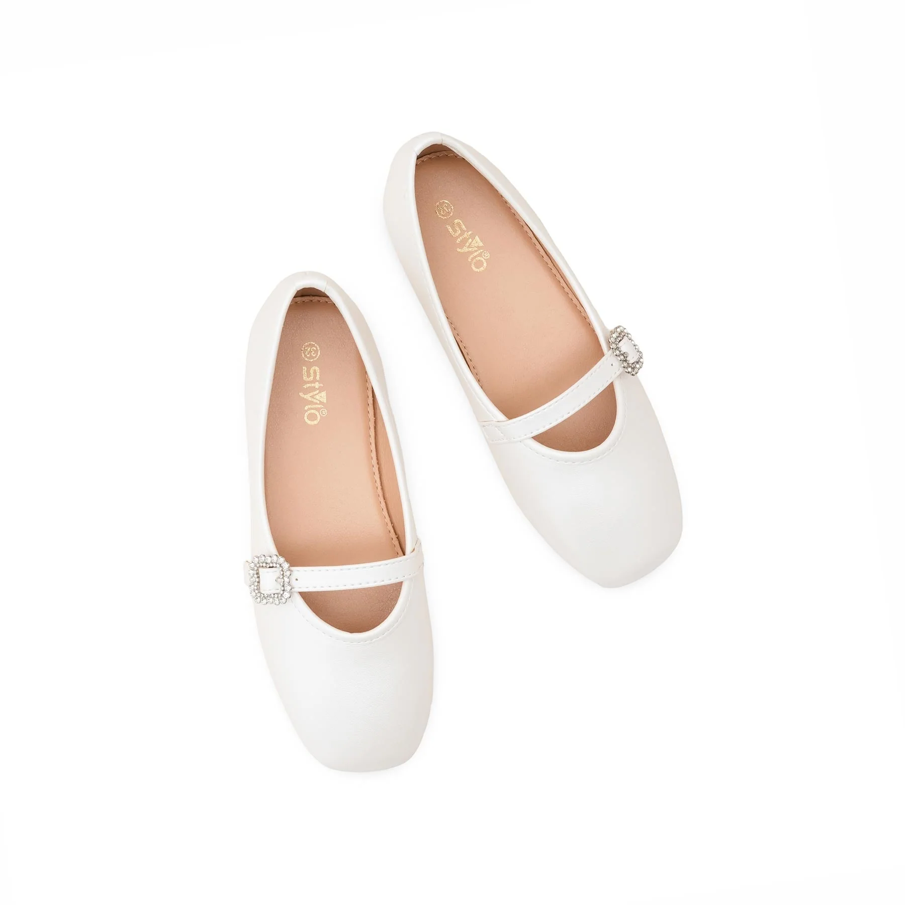 Girls White Formal Pumps KD2469 - Image 5