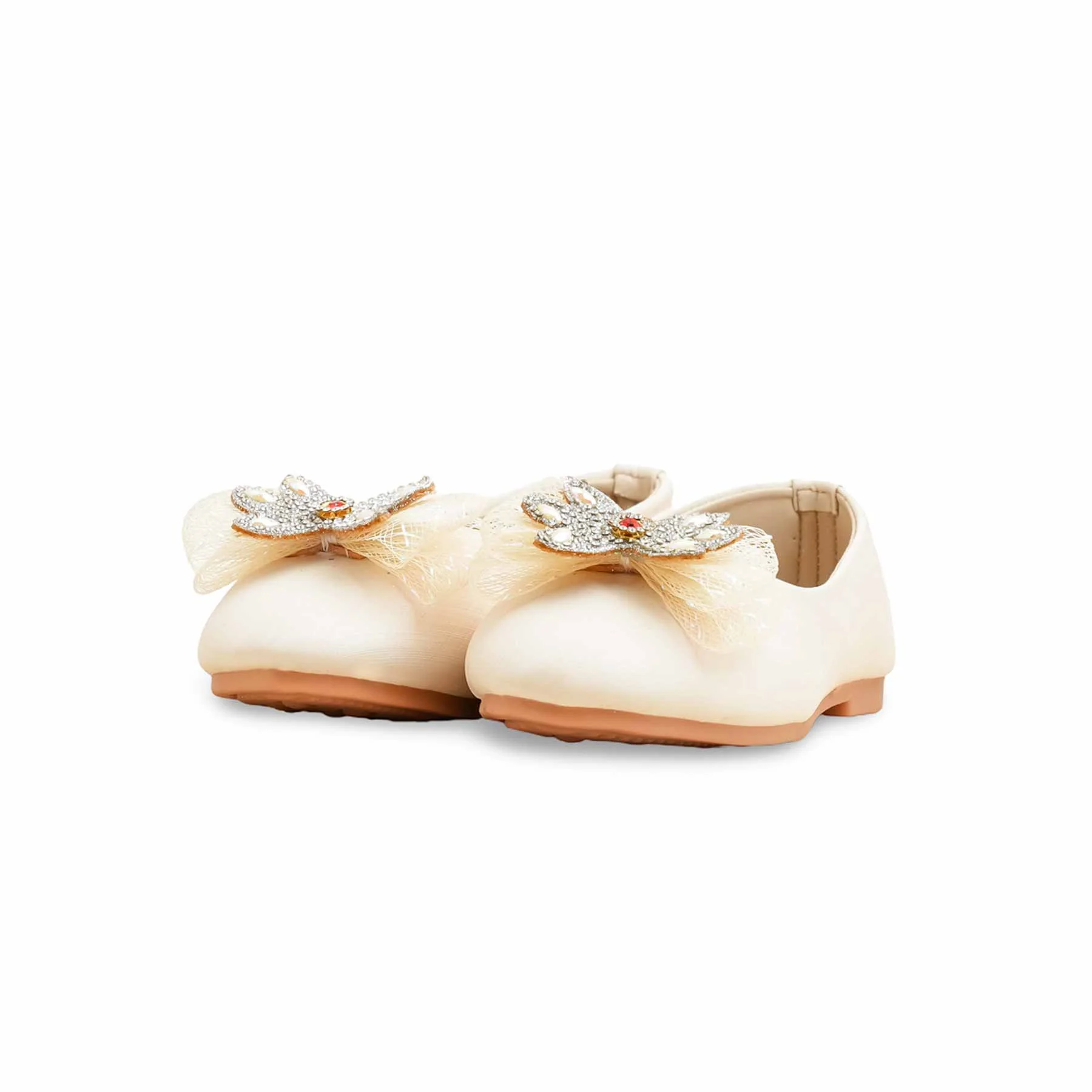 Girls White Formal Pumps KD2577 - Image 3