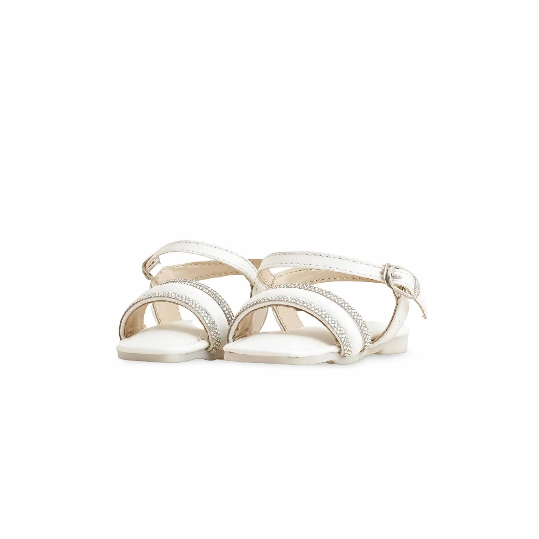 Girls White Formal Sandal KD9898 - Image 3
