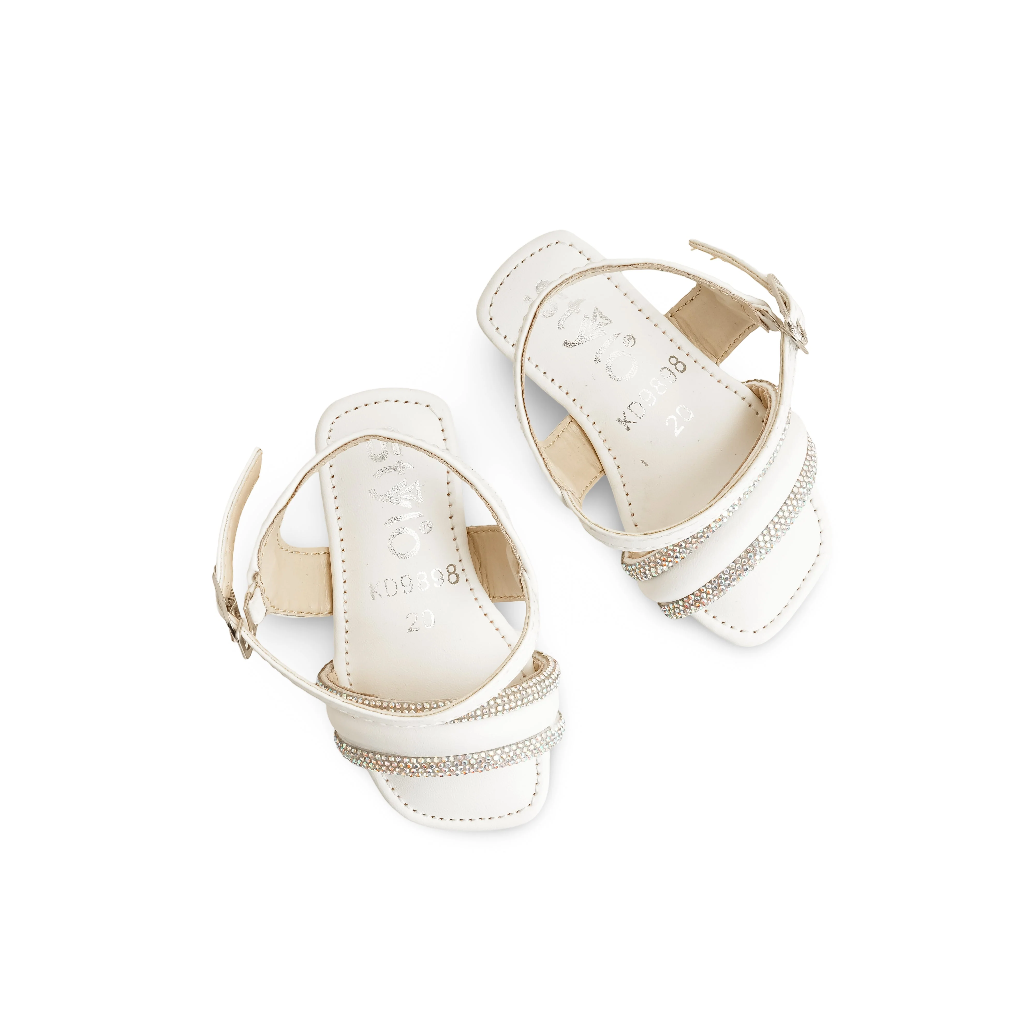 Girls White Formal Sandal KD9898 - Image 5