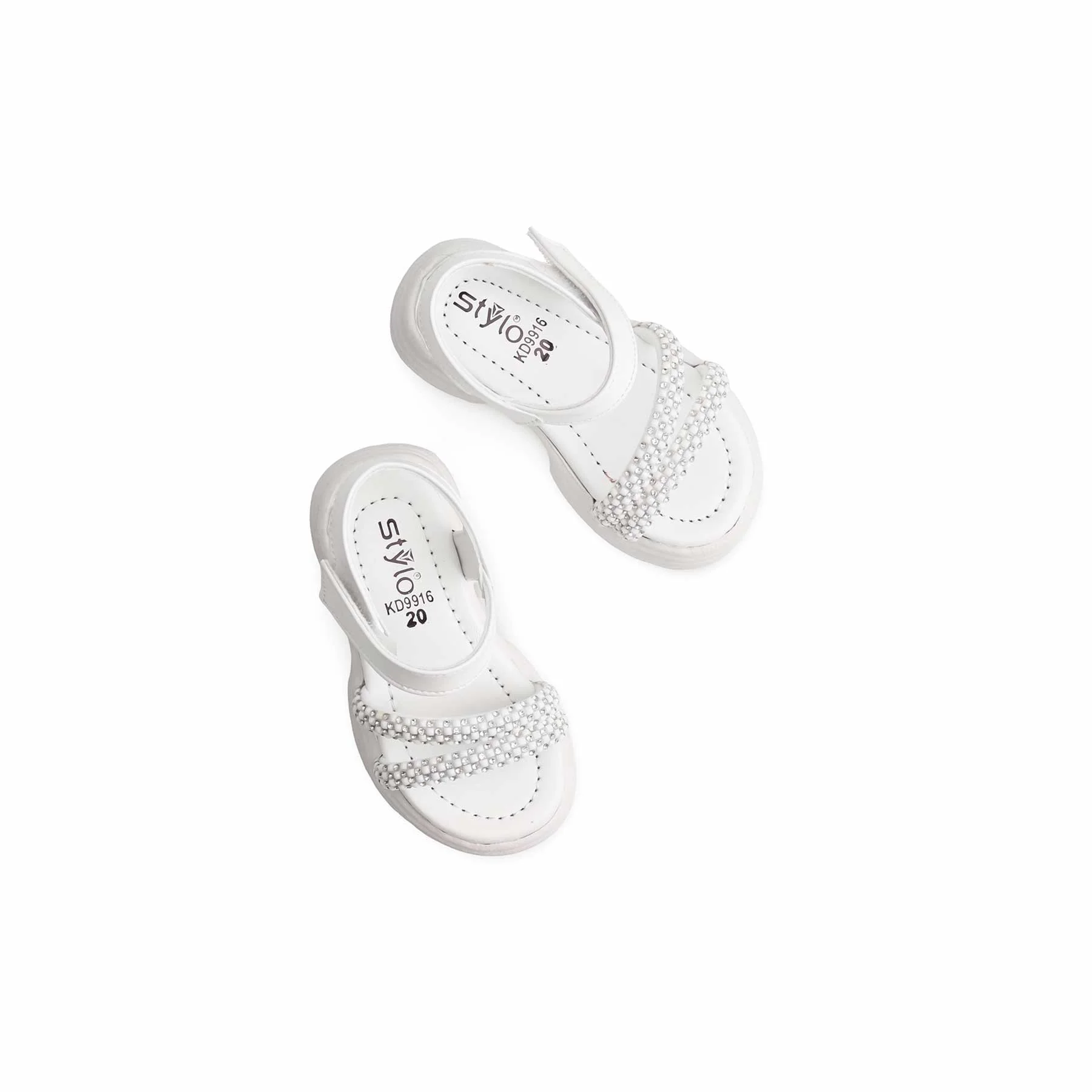 Girls White Formal Sandal KD9916 - Image 5