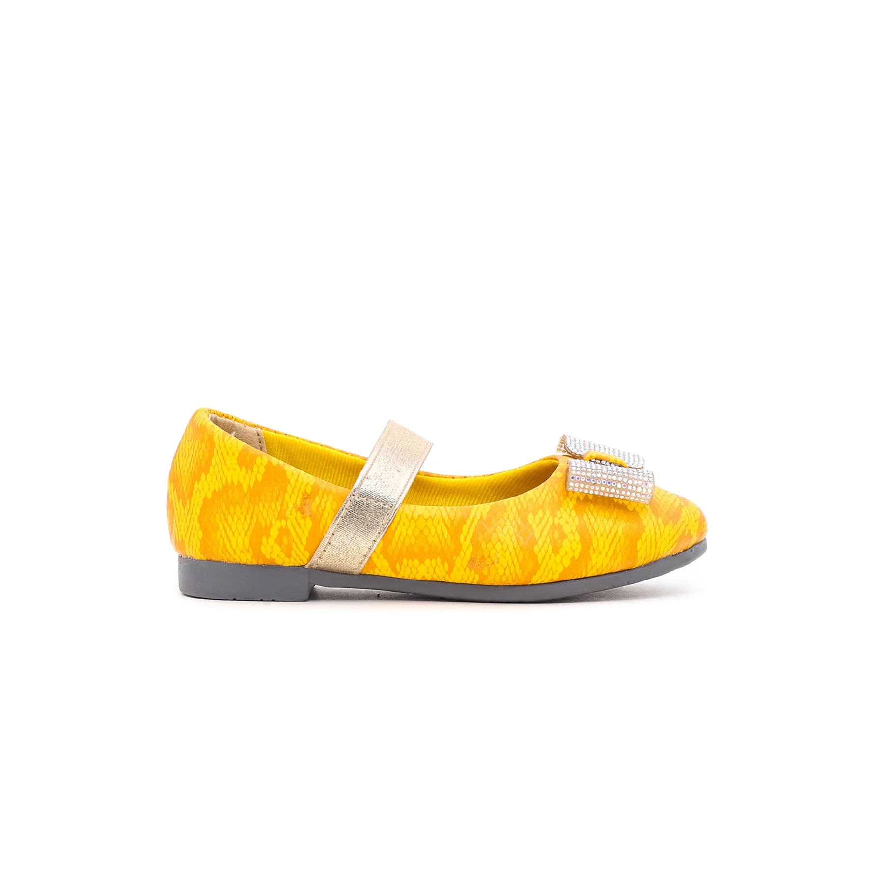 Girls Yellow Fancy Pump KD7540 - Image 2