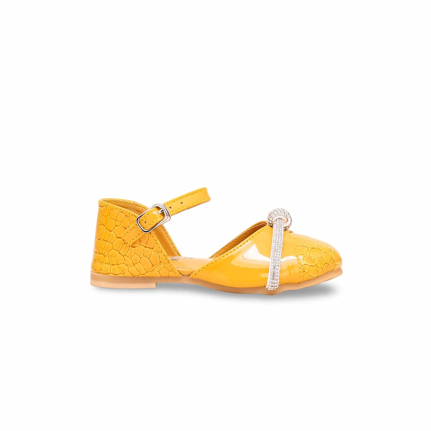 Girls Yellow Formal Pumps KD0978 - Image 2
