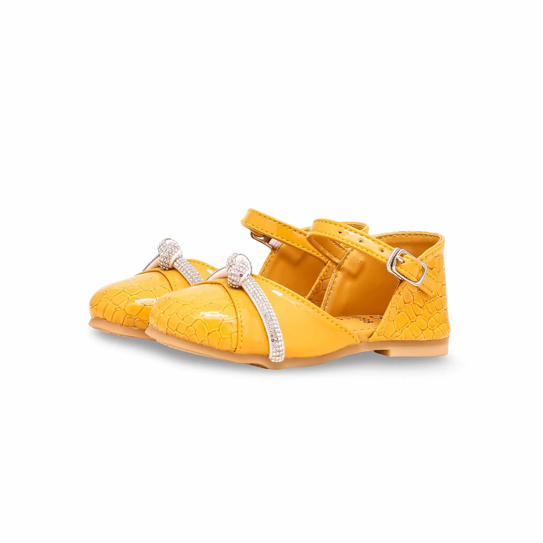 Girls Yellow Formal Pumps KD0978 - Image 3