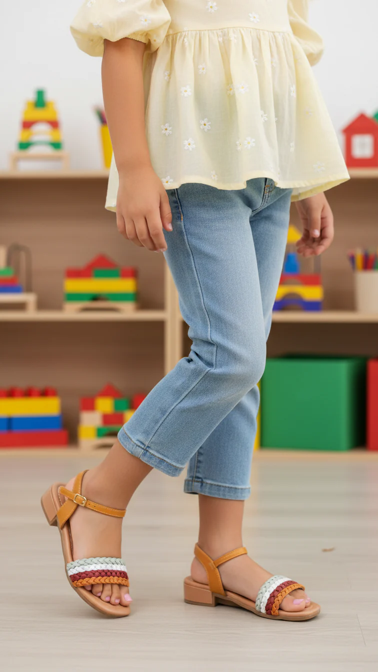 Girls Yellow Formal Sandal KD5896