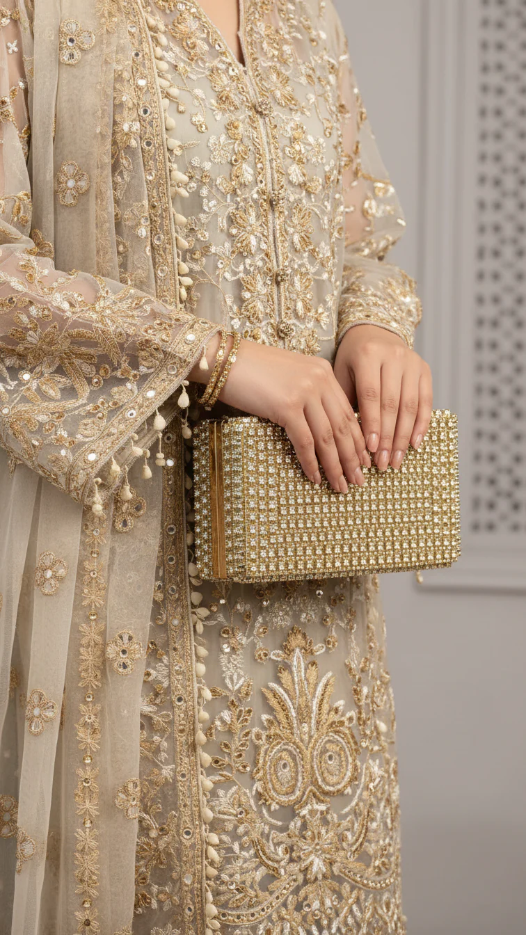 Golden Bridal Clutch P24229