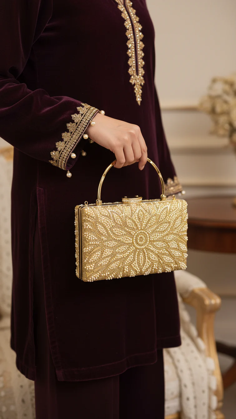Golden Bridal Clutch p24257