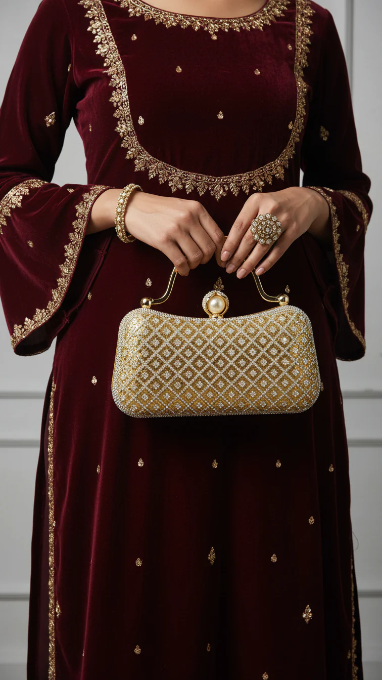 Golden Bridal Clutch p24263