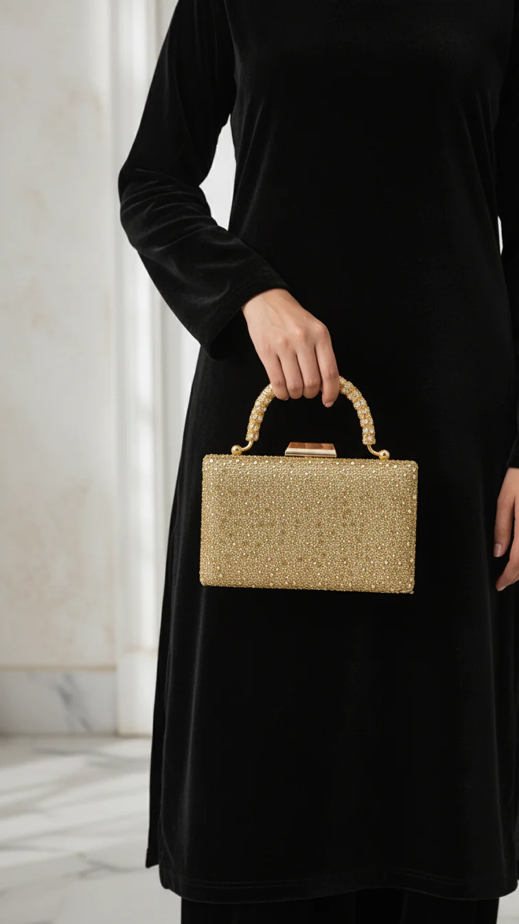 Golden Bridal Clutch P24342