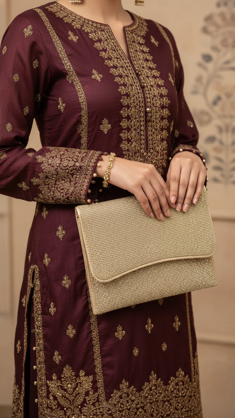 Golden Bridal Clutch P24345