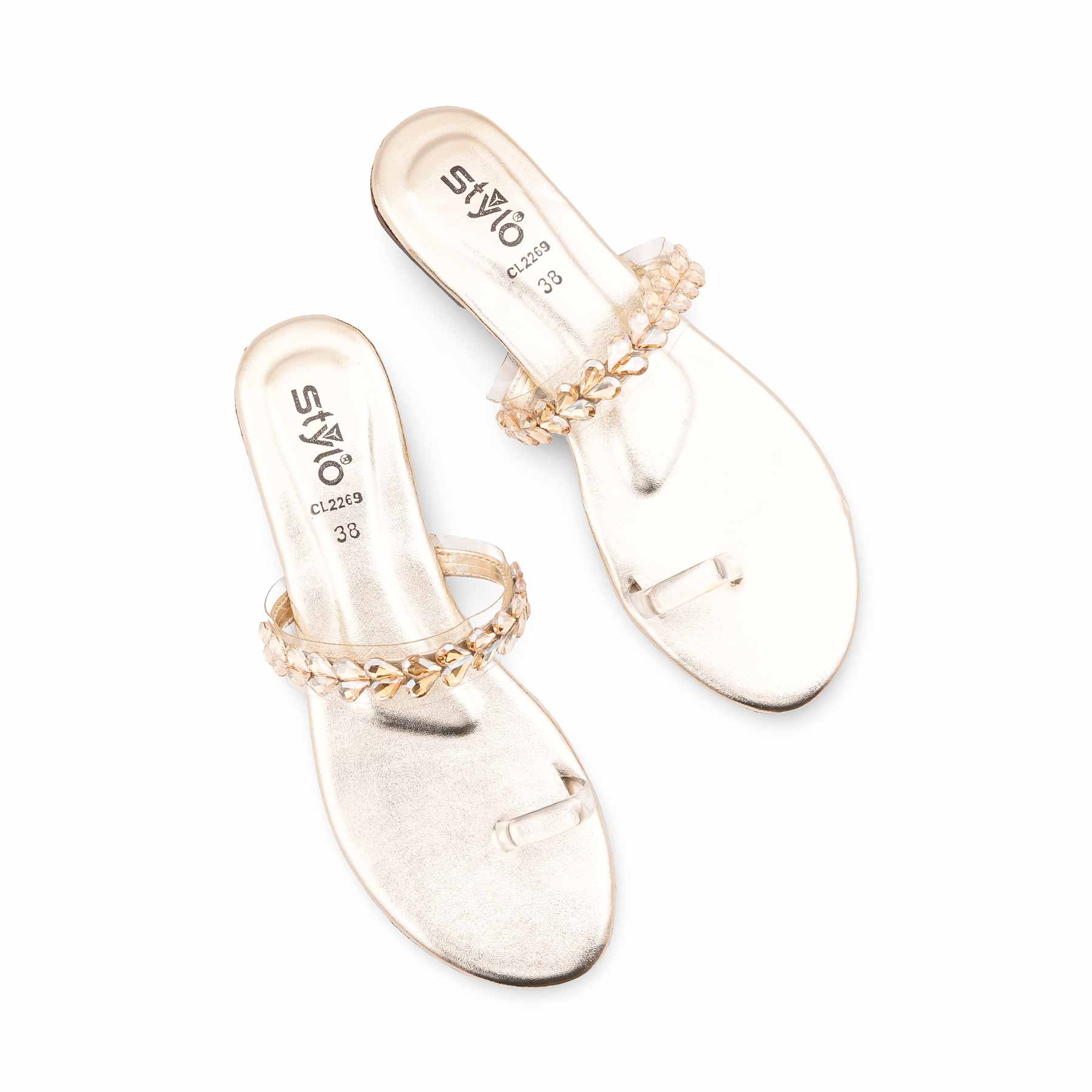 Golden Casual Chappal For Ladies CL2269 - Image 5