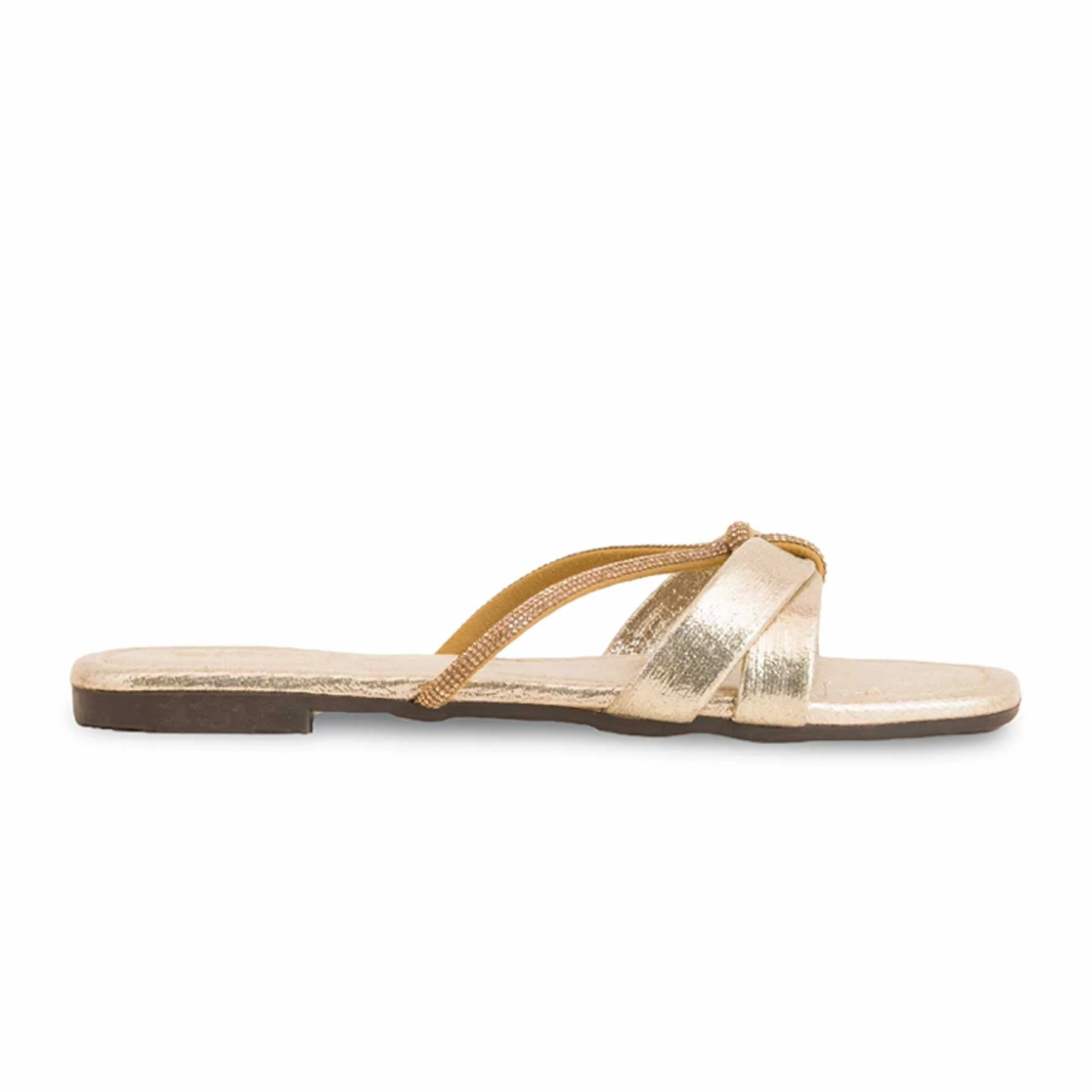 Golden Casual Slipper For Ladies CL1885 - Image 2