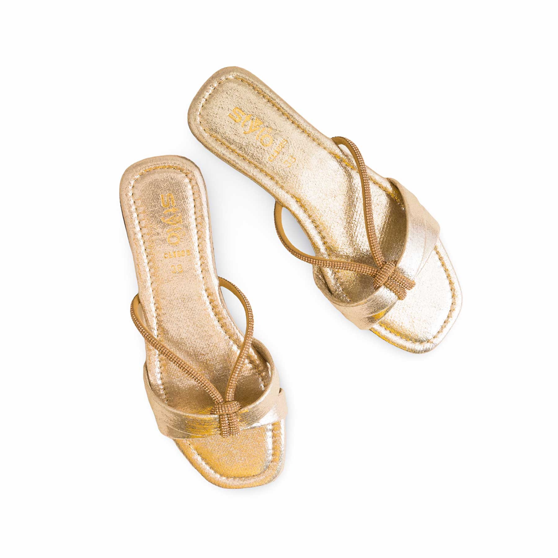 Golden Casual Slipper For Ladies CL1885 - Image 5