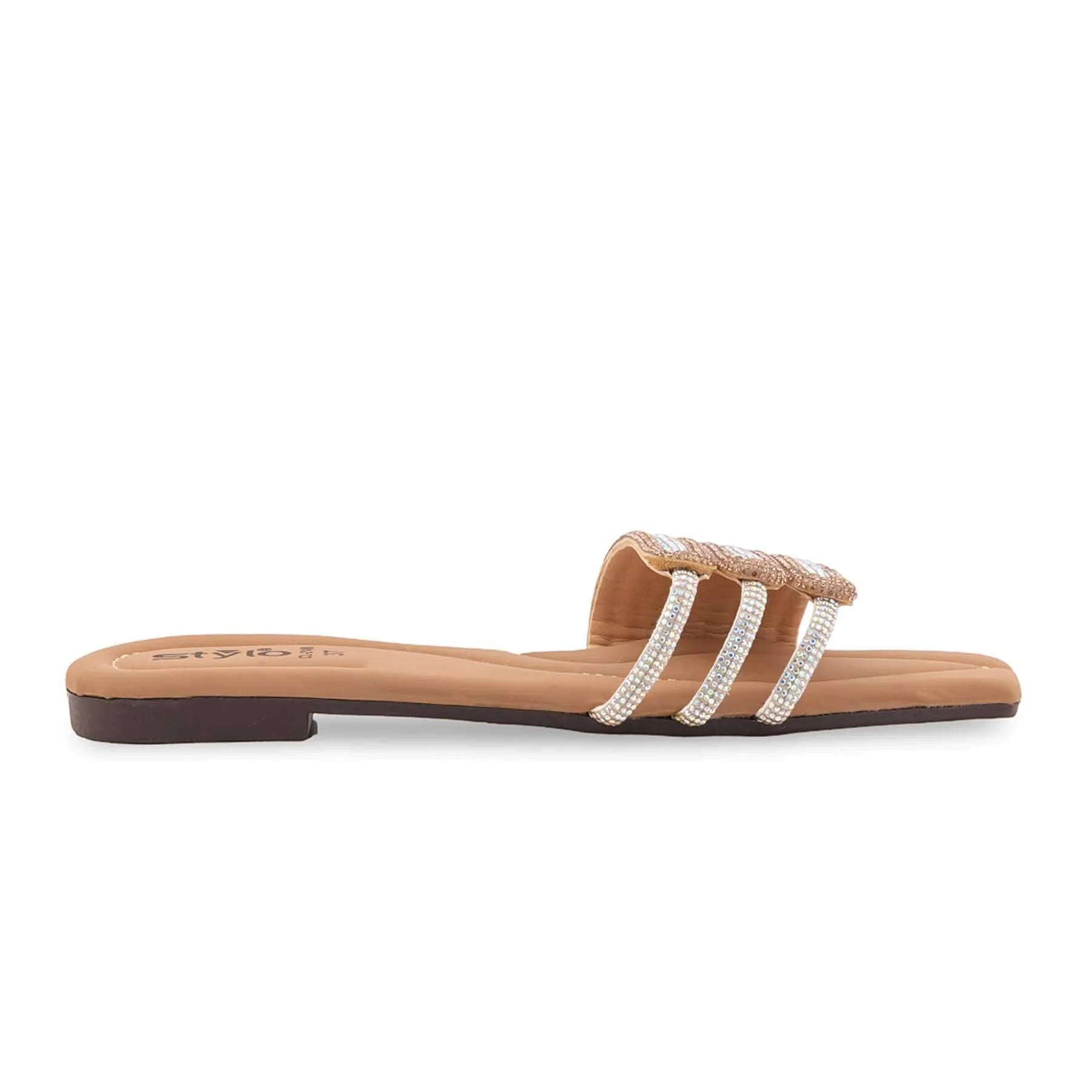 Golden Casual Slipper For Ladies CL2149 - Image 2