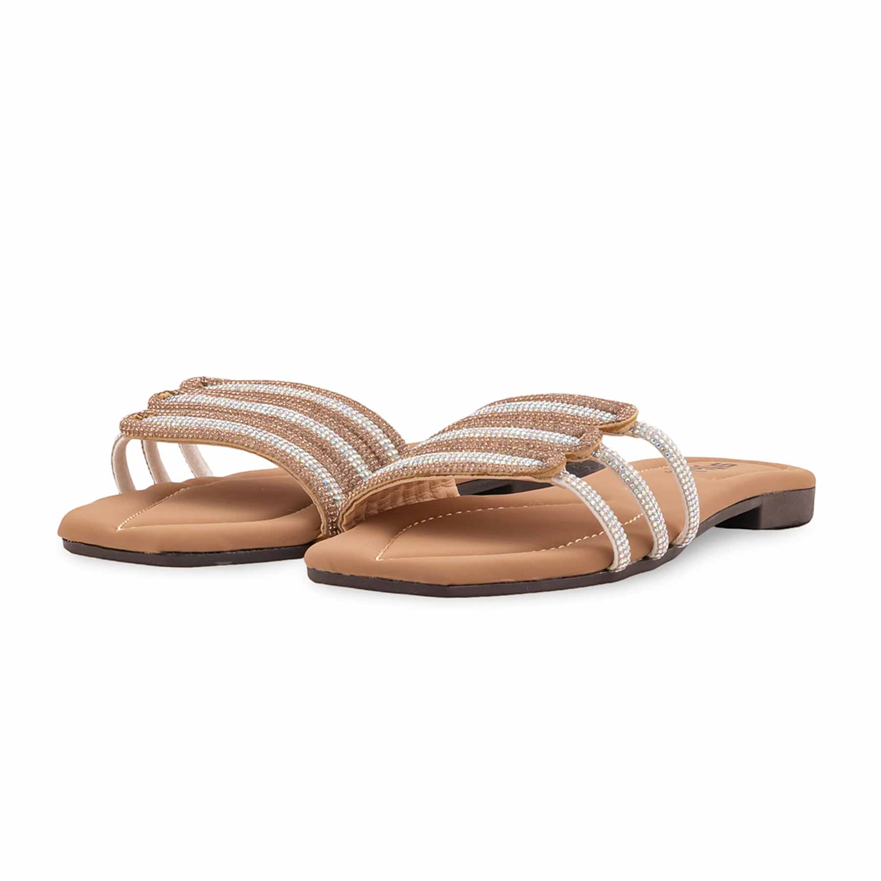 Golden Casual Slipper For Ladies CL2149 - Image 3