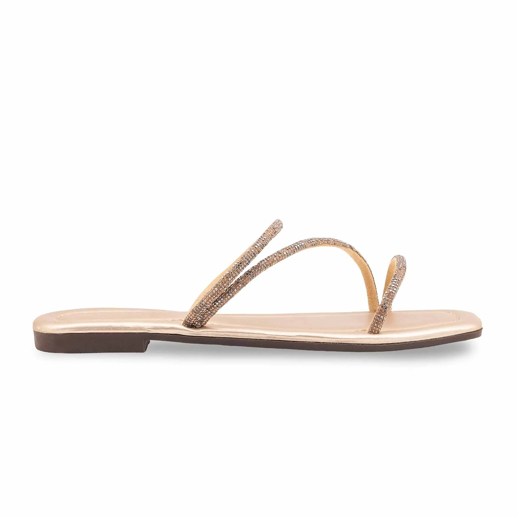 Golden Casual Slipper For Ladies CL2185 - Image 2