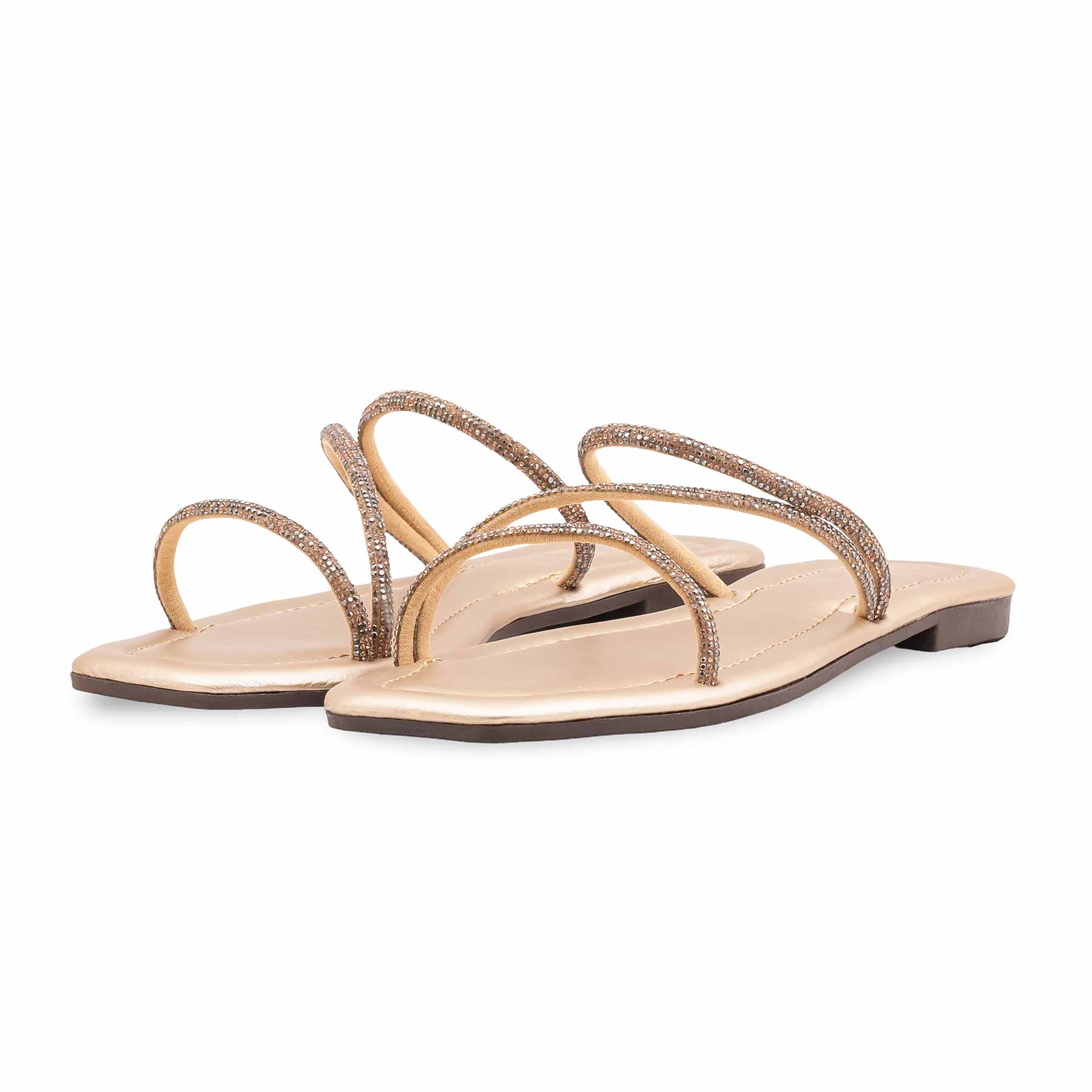 Golden Casual Slipper For Ladies CL2185 - Image 3
