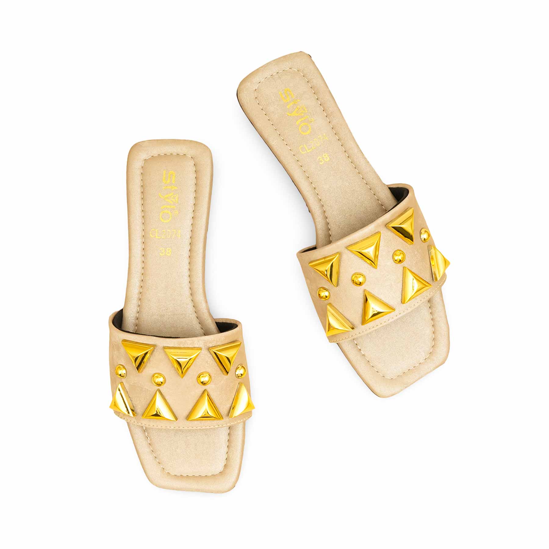 Golden Casual Slipper For Women CL2074 - Image 5