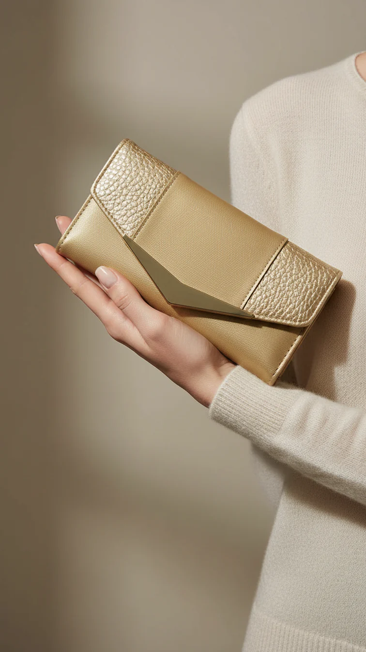 Golden Casual Wallet For Women P70978