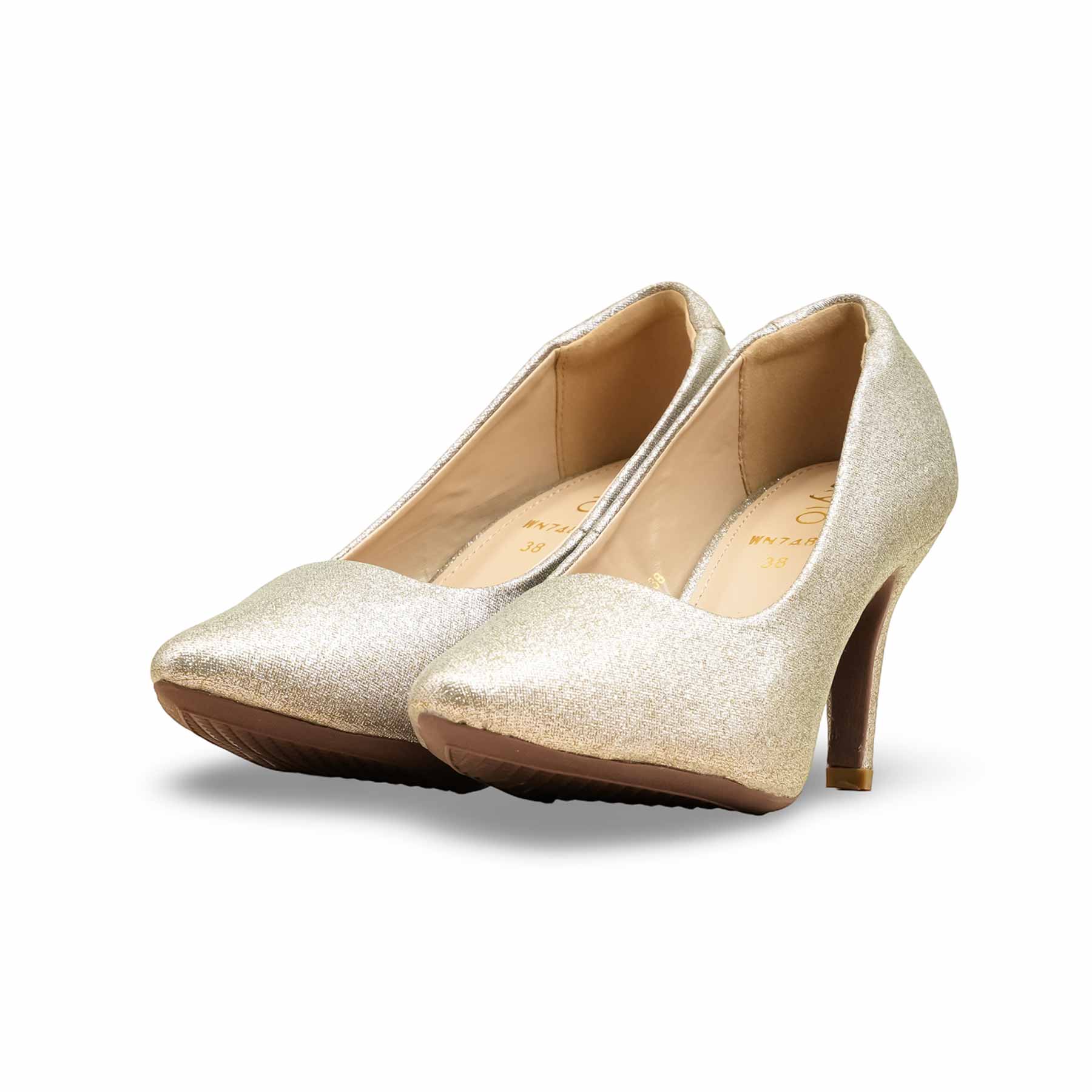 Golden Court Shoes For Ladies WN7483 - Image 4