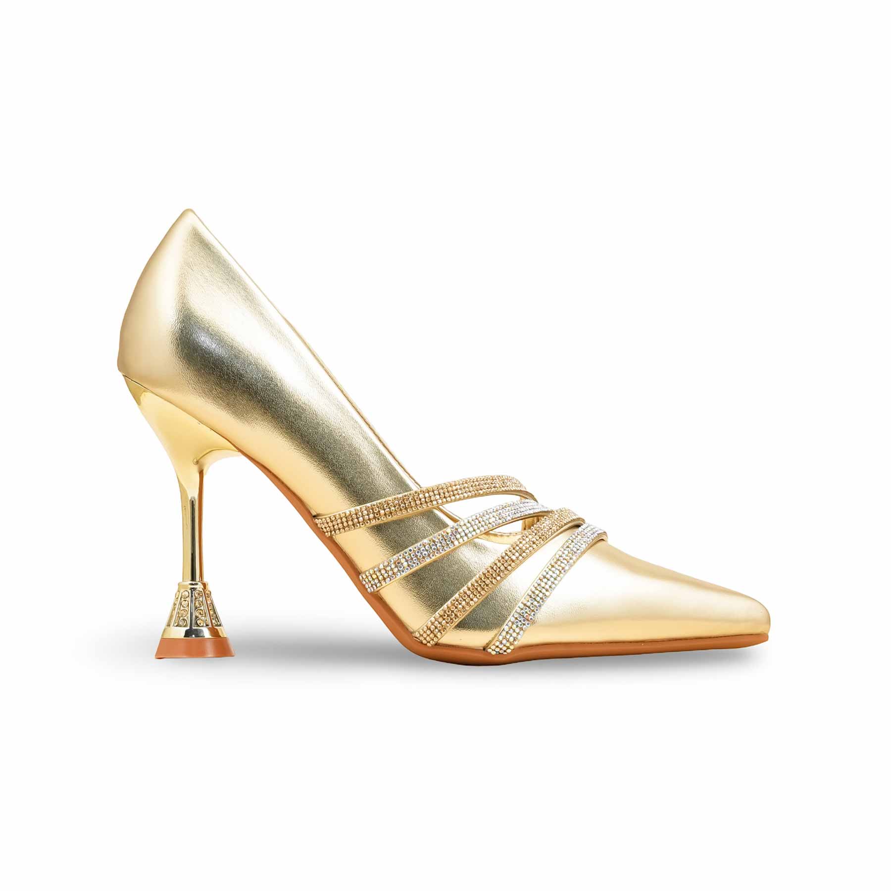 Golden Fancy Bridal Court Shoes WN7519 - Image 2