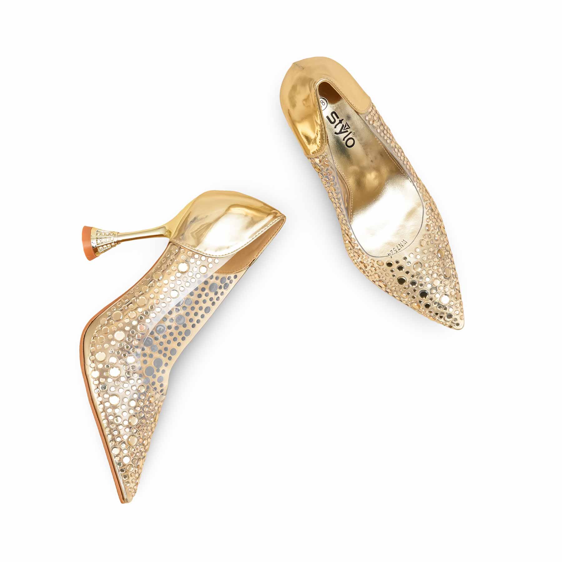 Golden Fancy Bridal Court Shoes WN7524 - Image 6