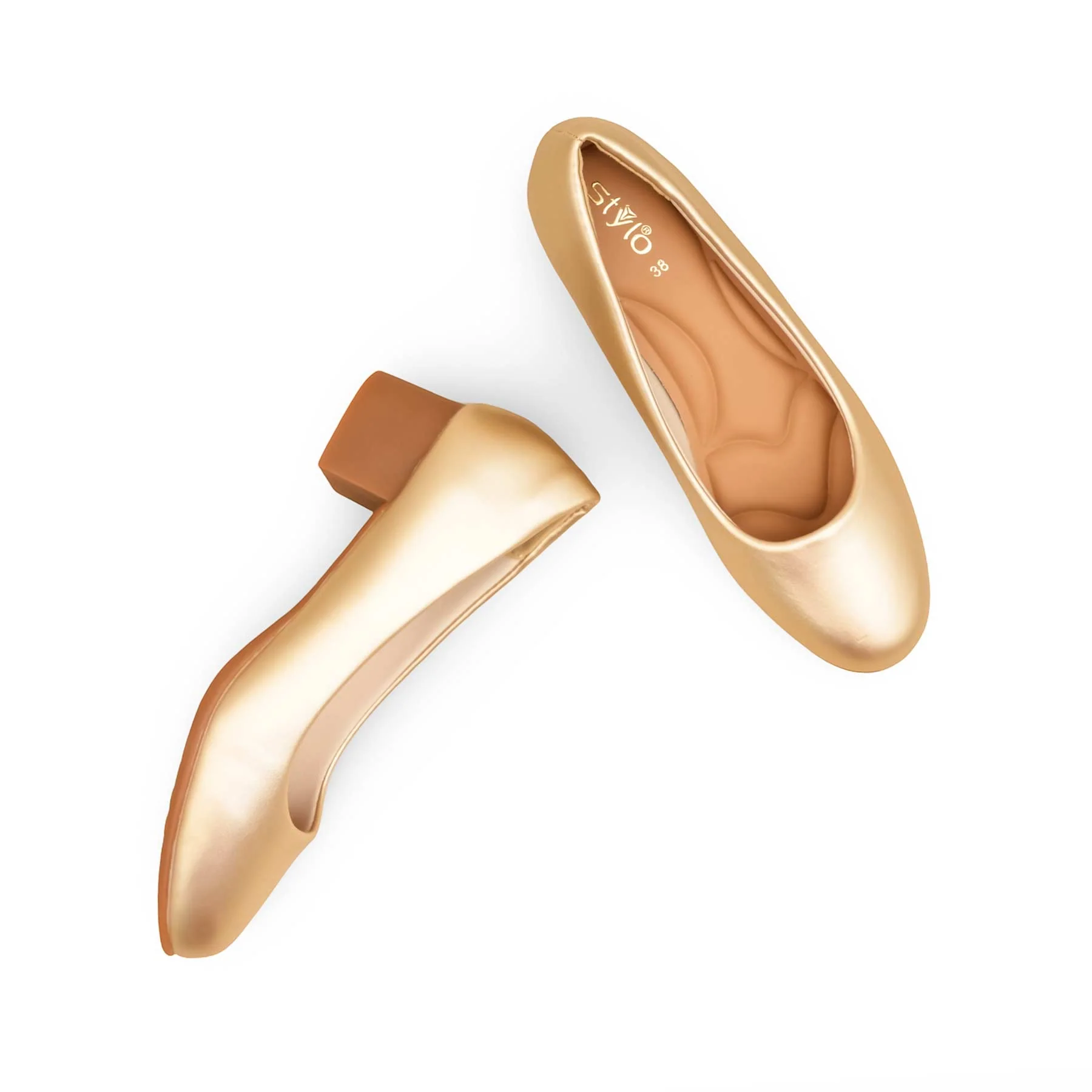 Golden Court Shoes For Women WN7509 - Image 5