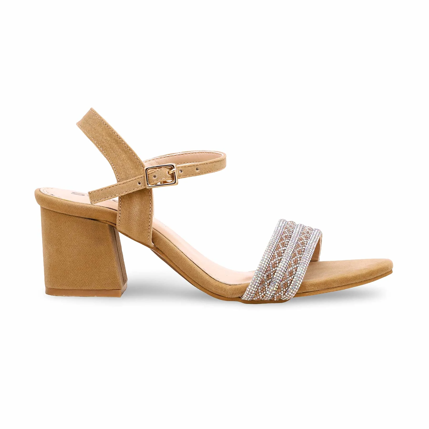 Golden Fancy Block Heel Sandal FN6045 - Image 2