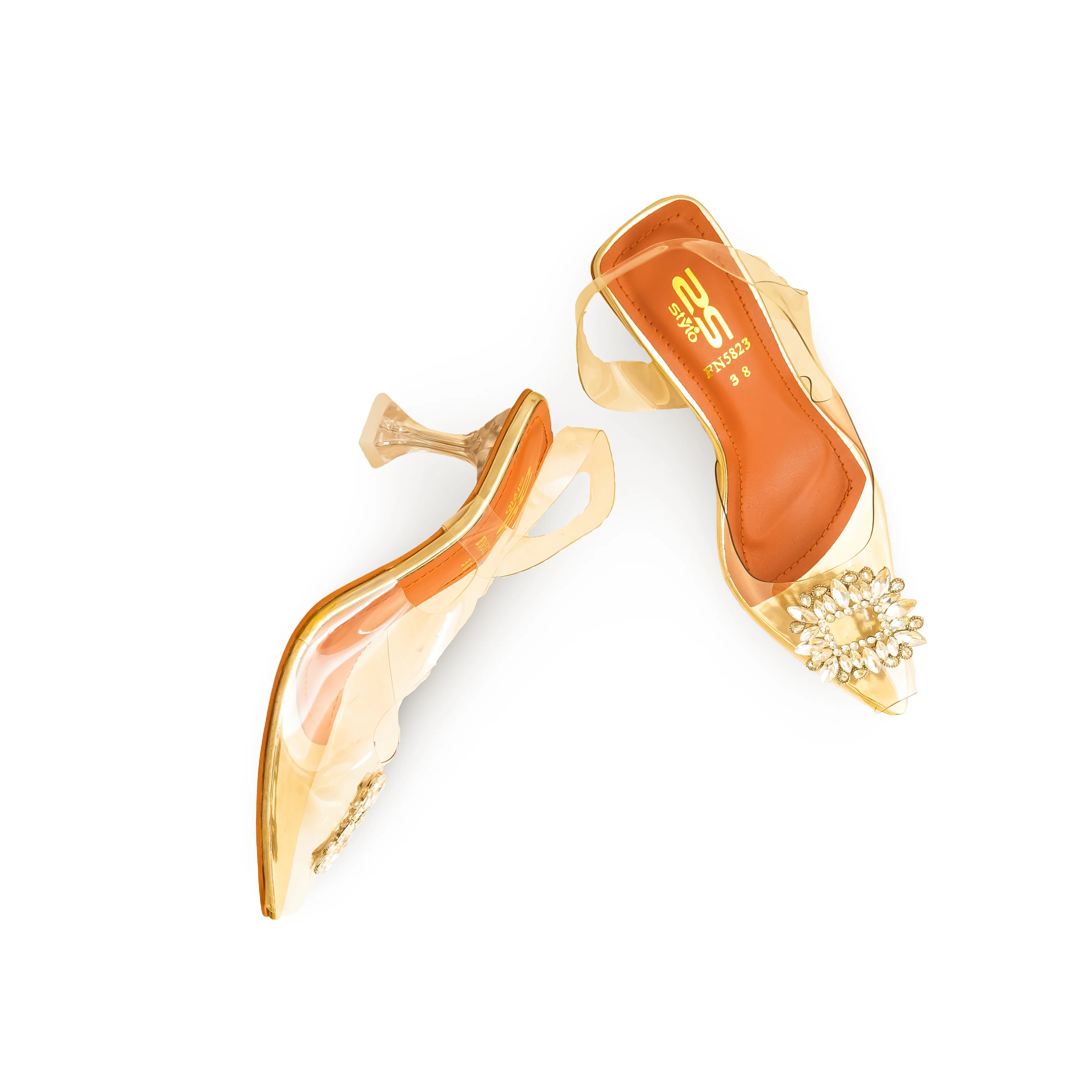 Golden Fancy Bridal Sandal FN5823 - Image 4