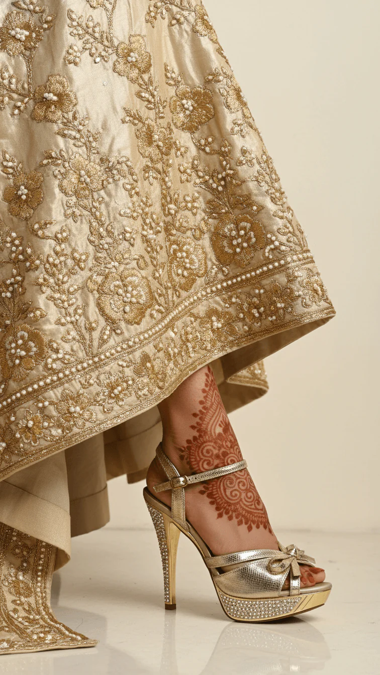 Golden Fancy Bridal Sandal FN5847