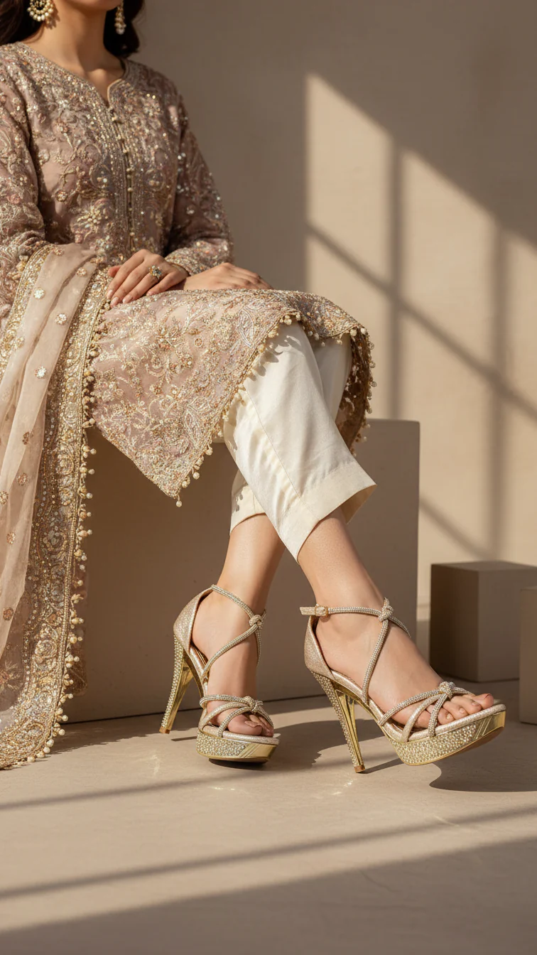 Golden Fancy Bridal Sandal FN5937