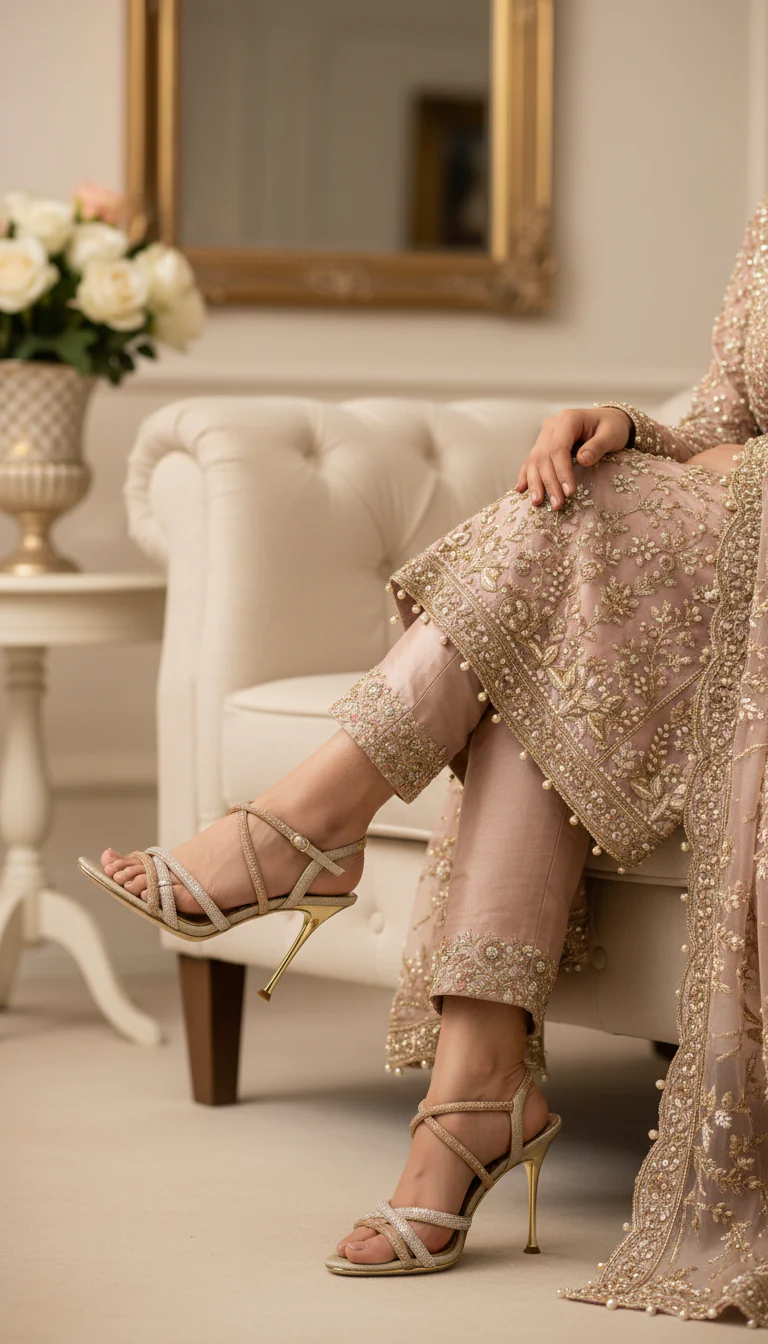 Golden Fancy Bridal Sandal FN5940