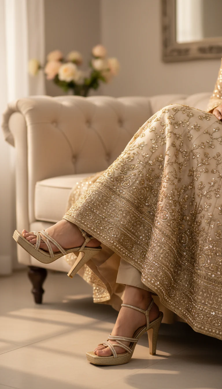 Golden Fancy Bridal Sandal FN6195