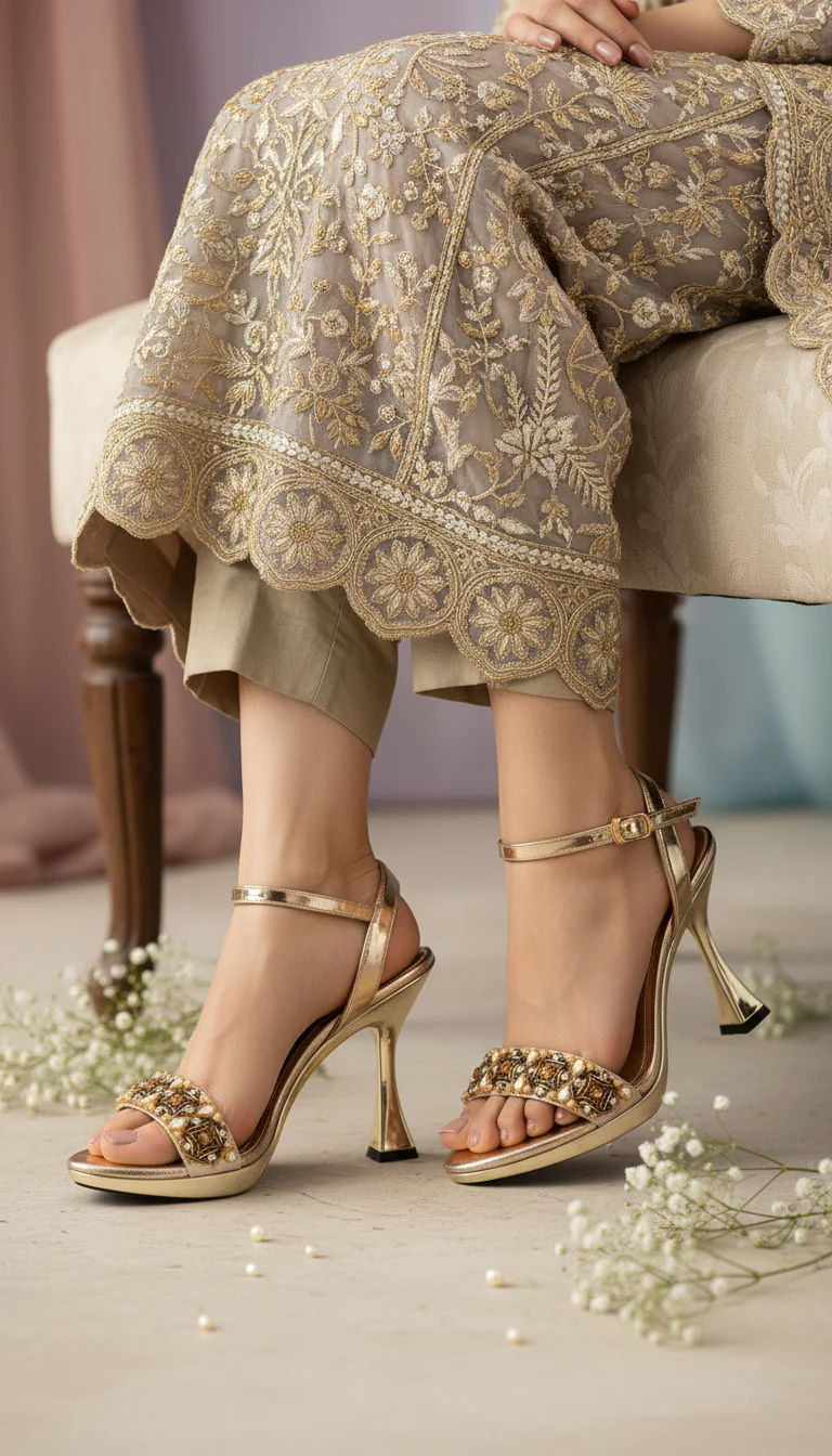 Golden Fancy Bridal Sandal FN6261