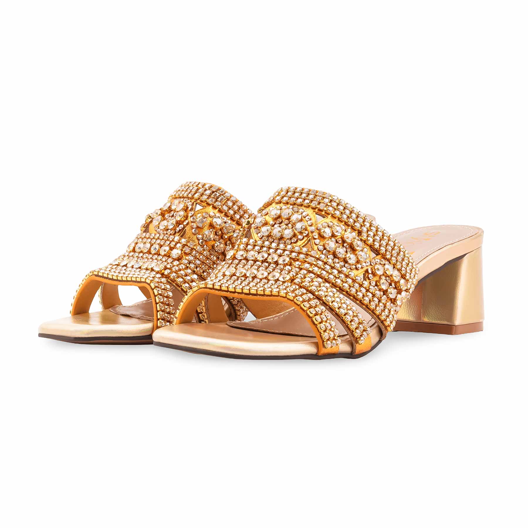 Golden Fancy Bridal Sandal FN8034 - Image 3