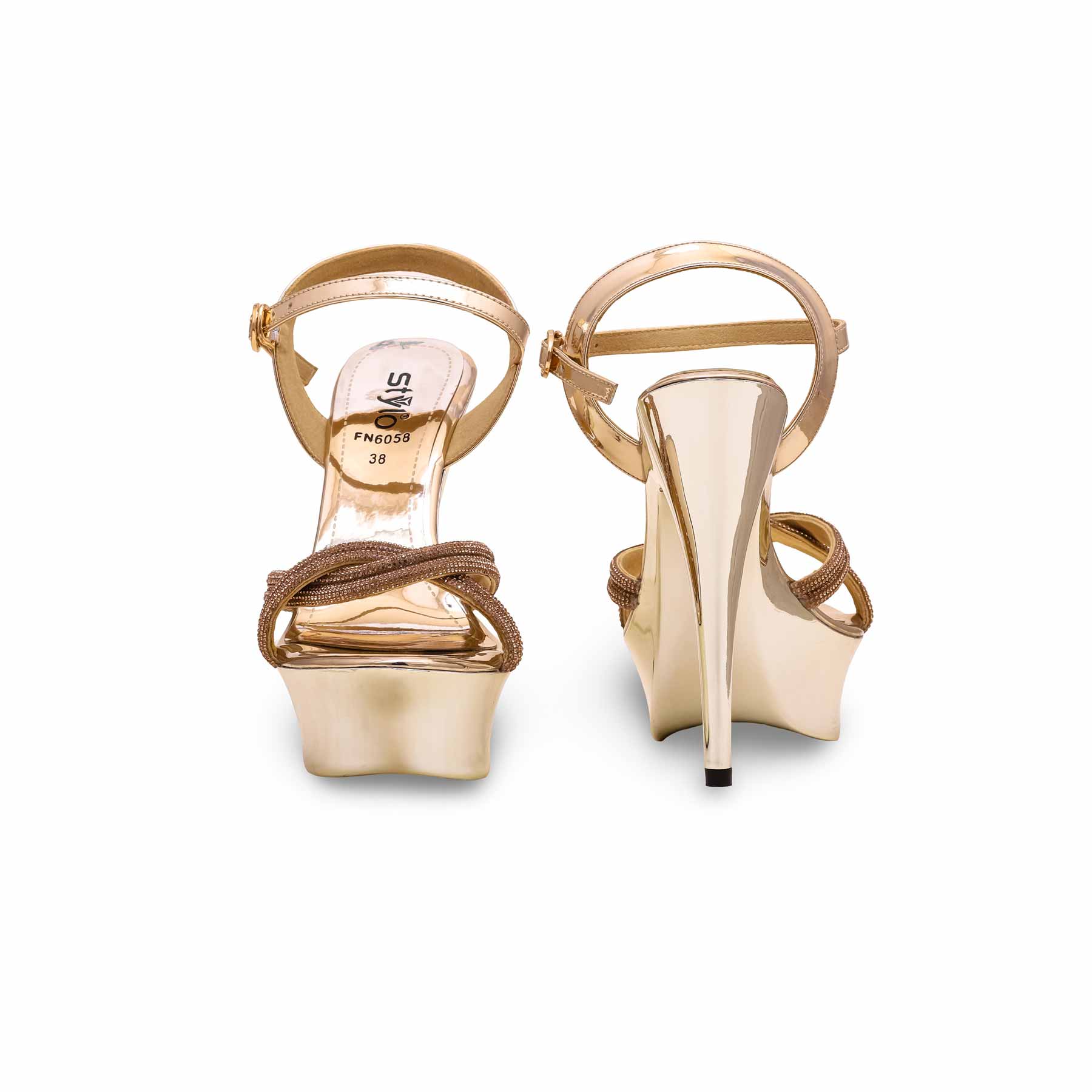 Golden Fancy Bridal Sandal For FN6058 - Image 4