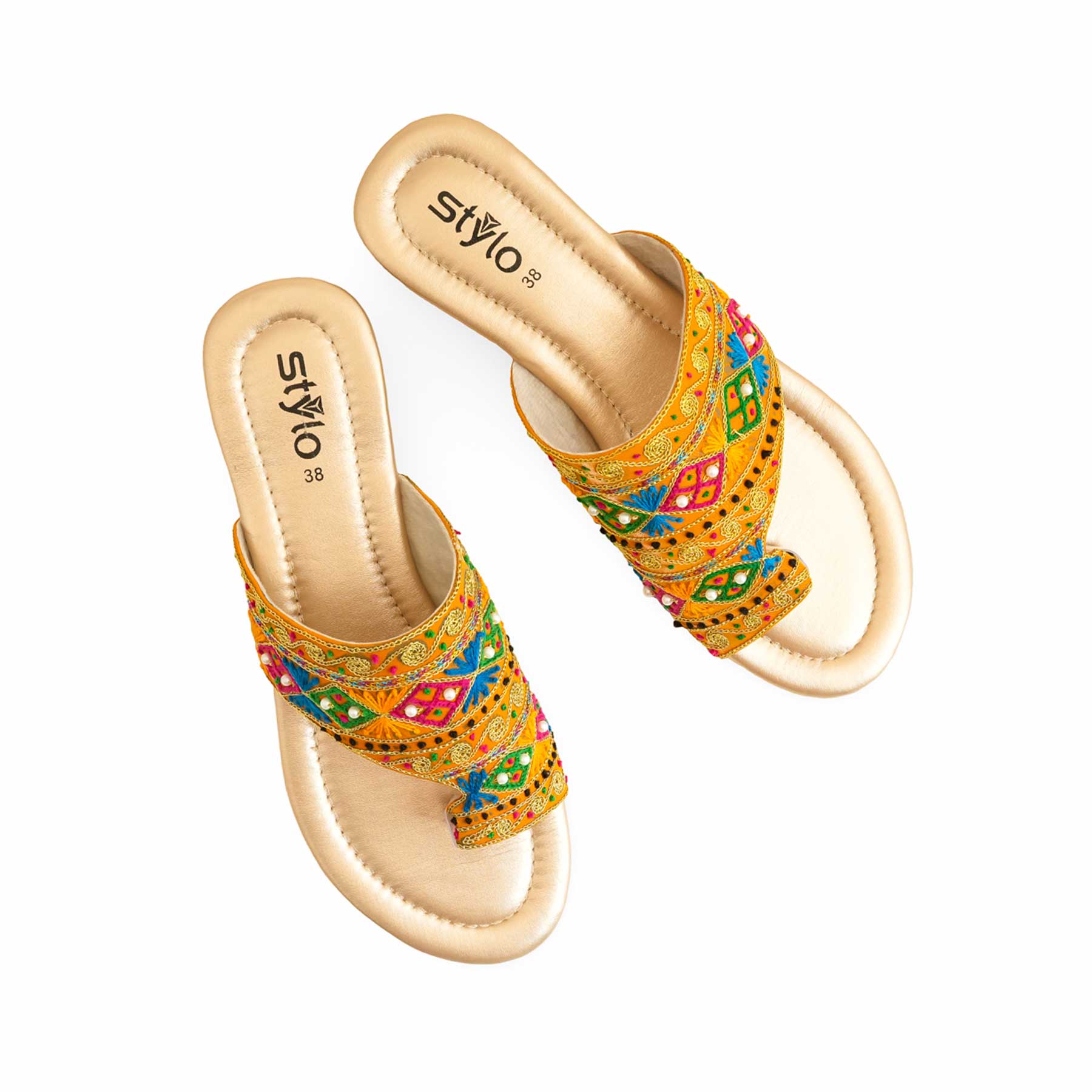 Golden Fancy Chappal EC0230 - Image 5
