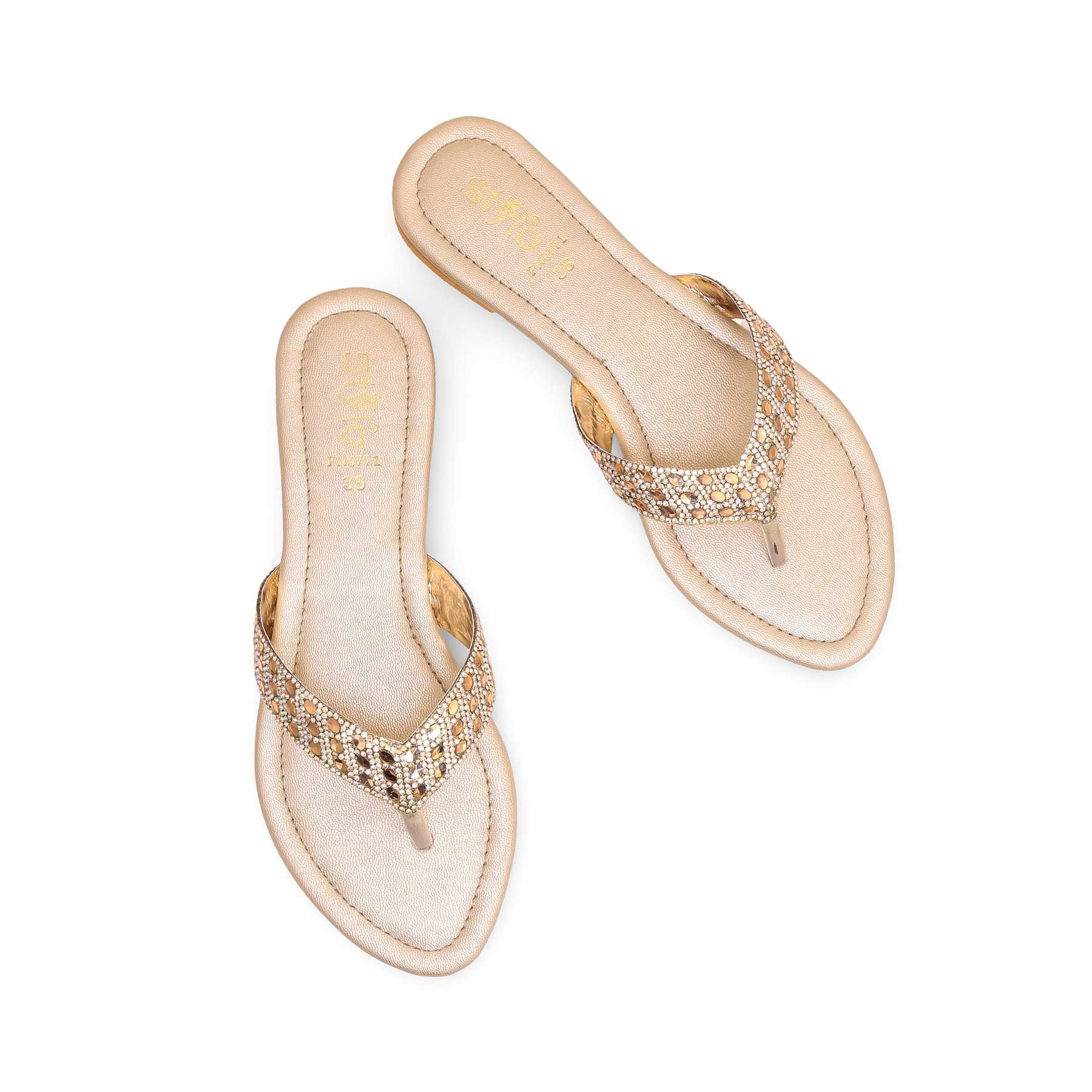 Golden Fancy Chappal FN0771 - Image 4