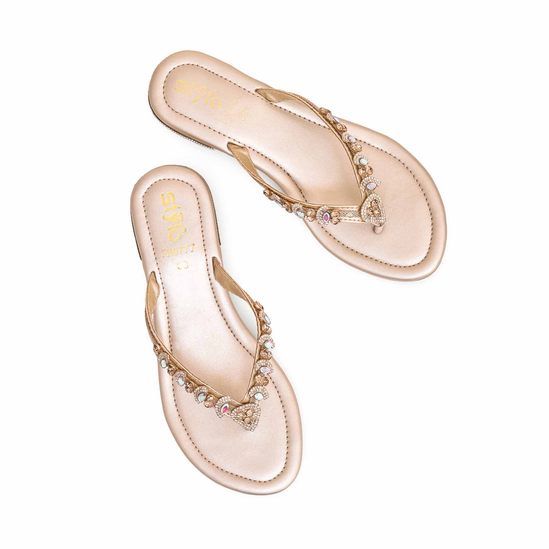 Golden Fancy Chappal FN0777 - Image 4